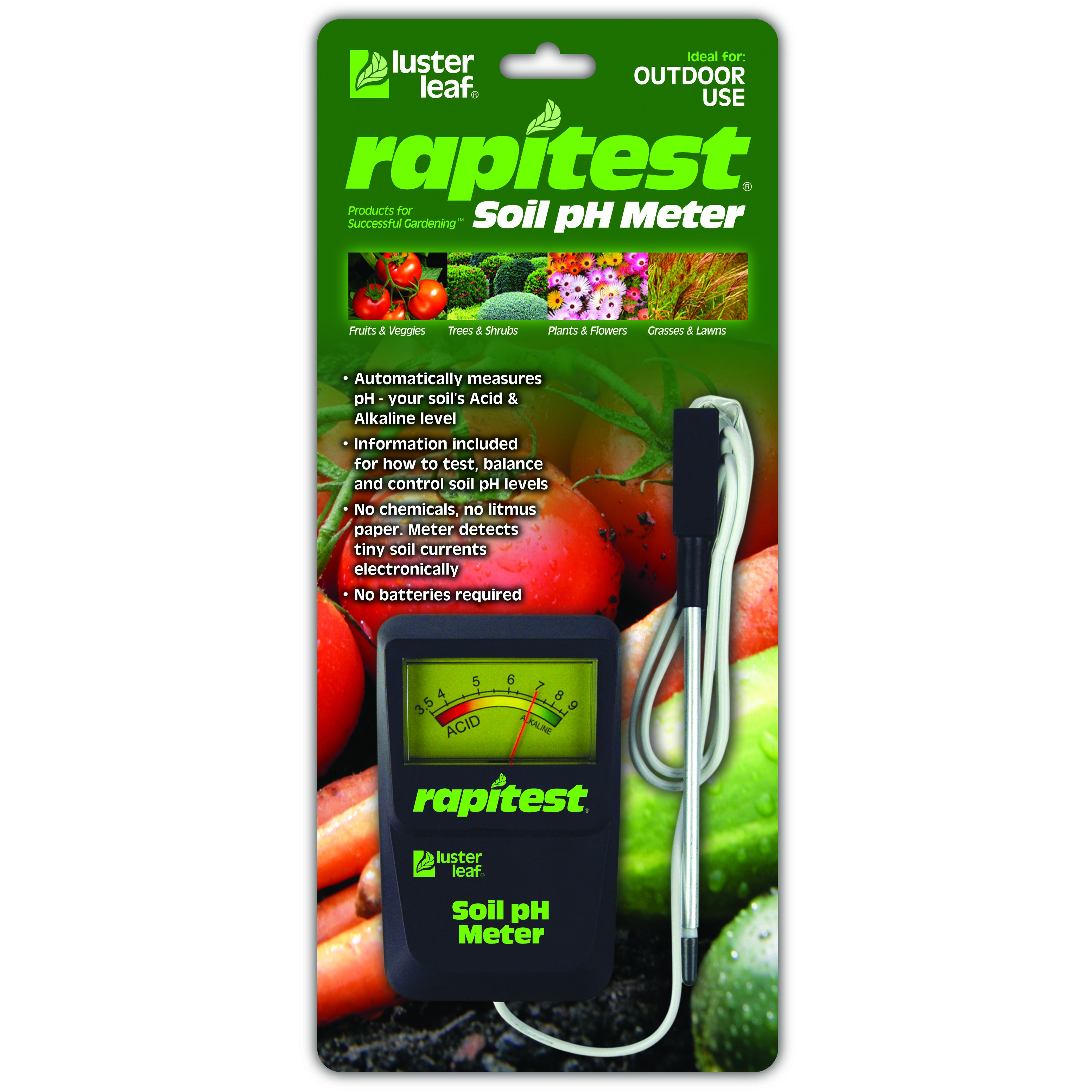 Luster Leaf Soil pH Meter Plus pH Plant Guide — priced per each; minimum 6; multiples of 6