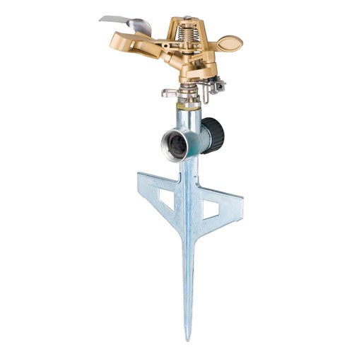 Melnor XT Metal Pulsating Sprinkler w/ Metal Step Spike — priced per each; minimum 6; multiples of 6