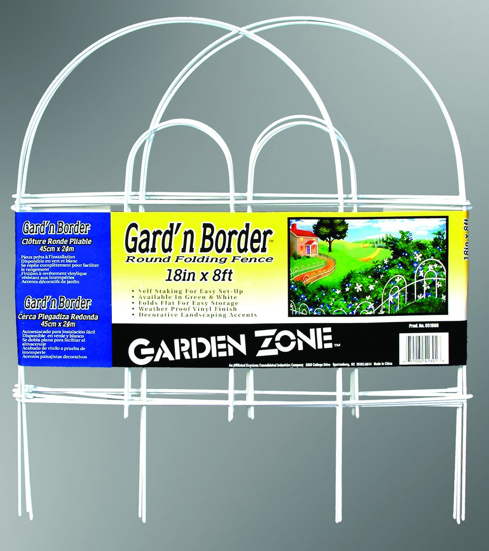 Origin Point 18"x8' White Round Folding Fence — priced per each; minimum 20; multiples of 20