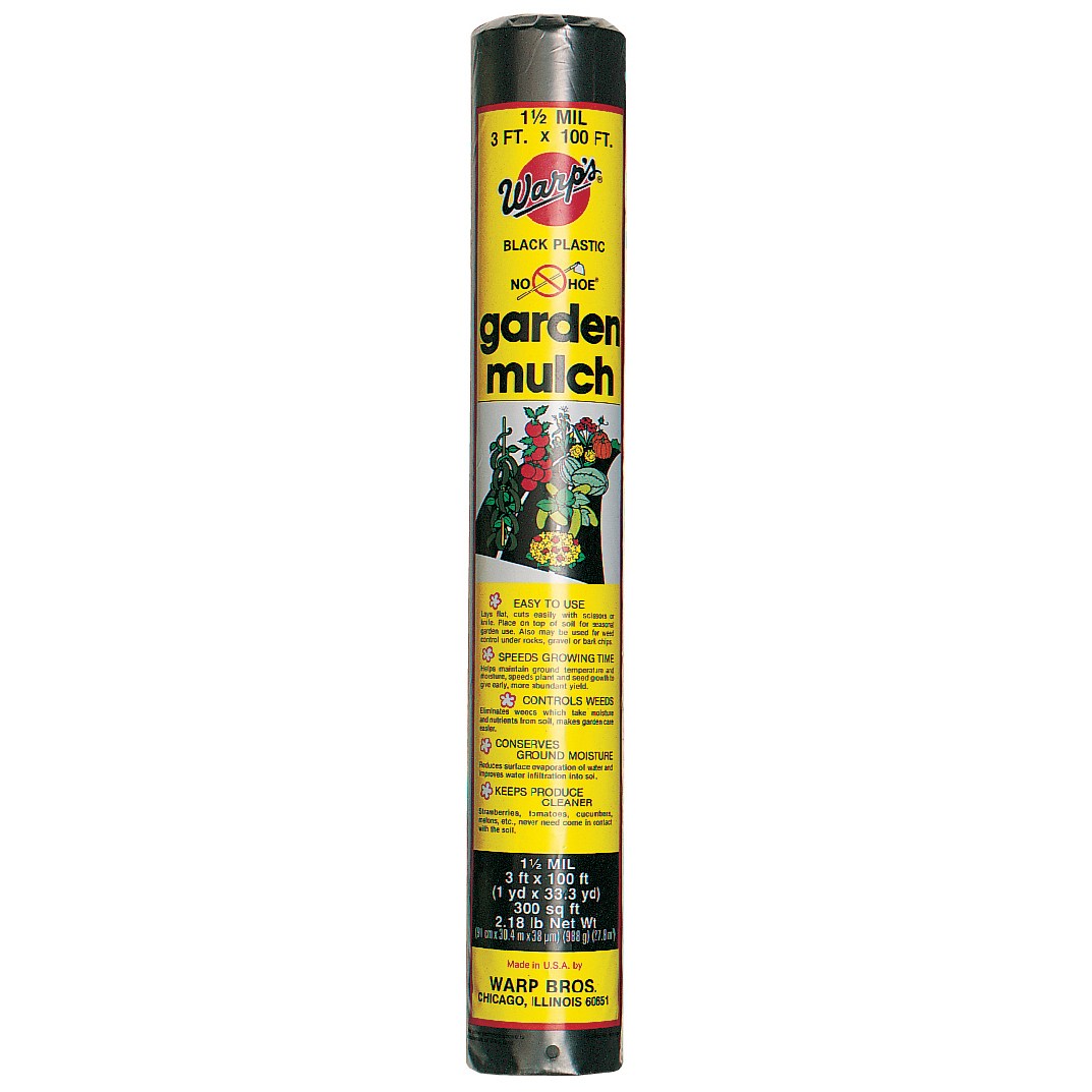 Warps 1.5M 3'x100' NO-HOE Garden Mulch Black — priced per each; minimum 12; multiples of 12