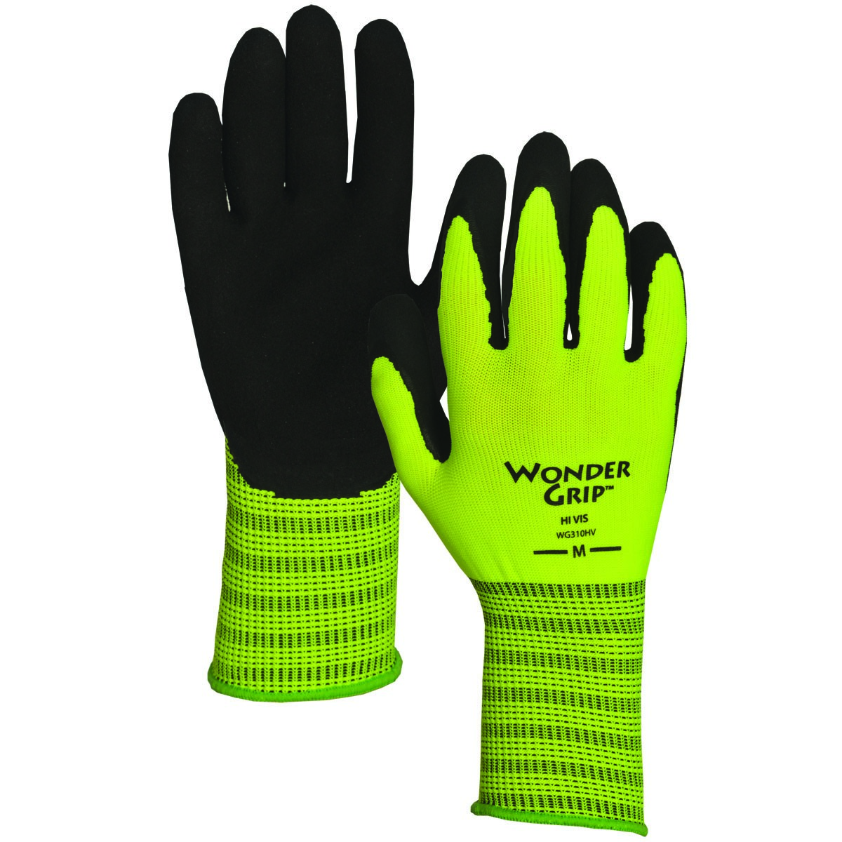 Wonder Grip Rubber Palm Glove Large Hi Vis Green