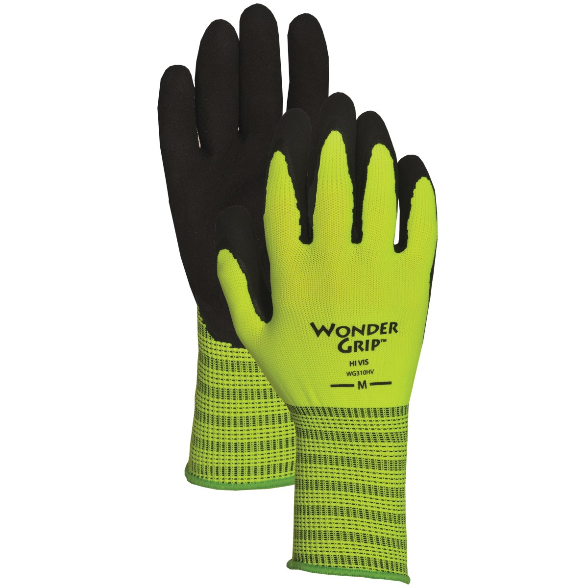 Wonder Grip Rubber Palm Glove XXL Hi Vis Green — priced per each; minimum 12; multiples of 12