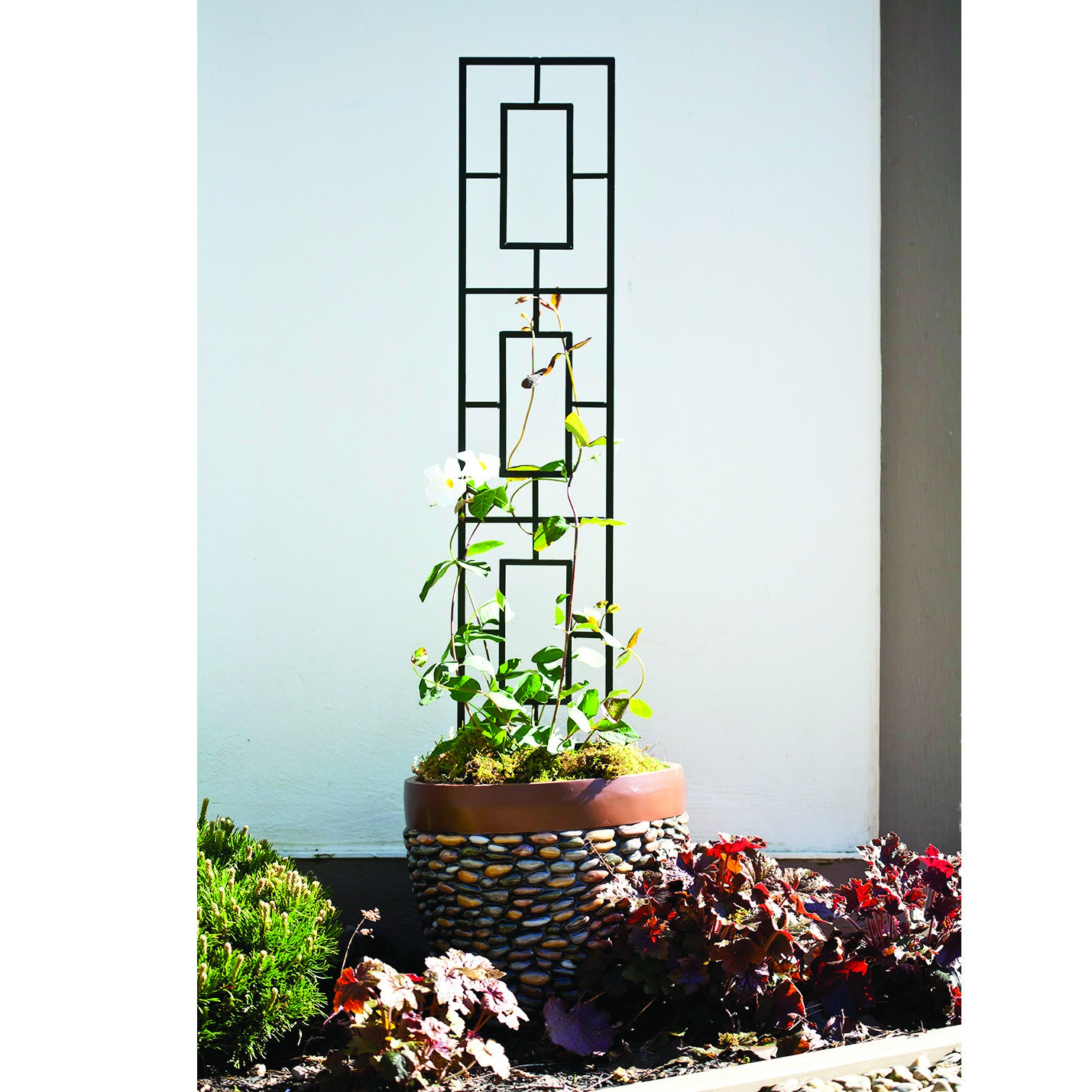 Panacea 46" Contemporary Pot Trellis Black — priced per each; minimum 5; multiples of 5
