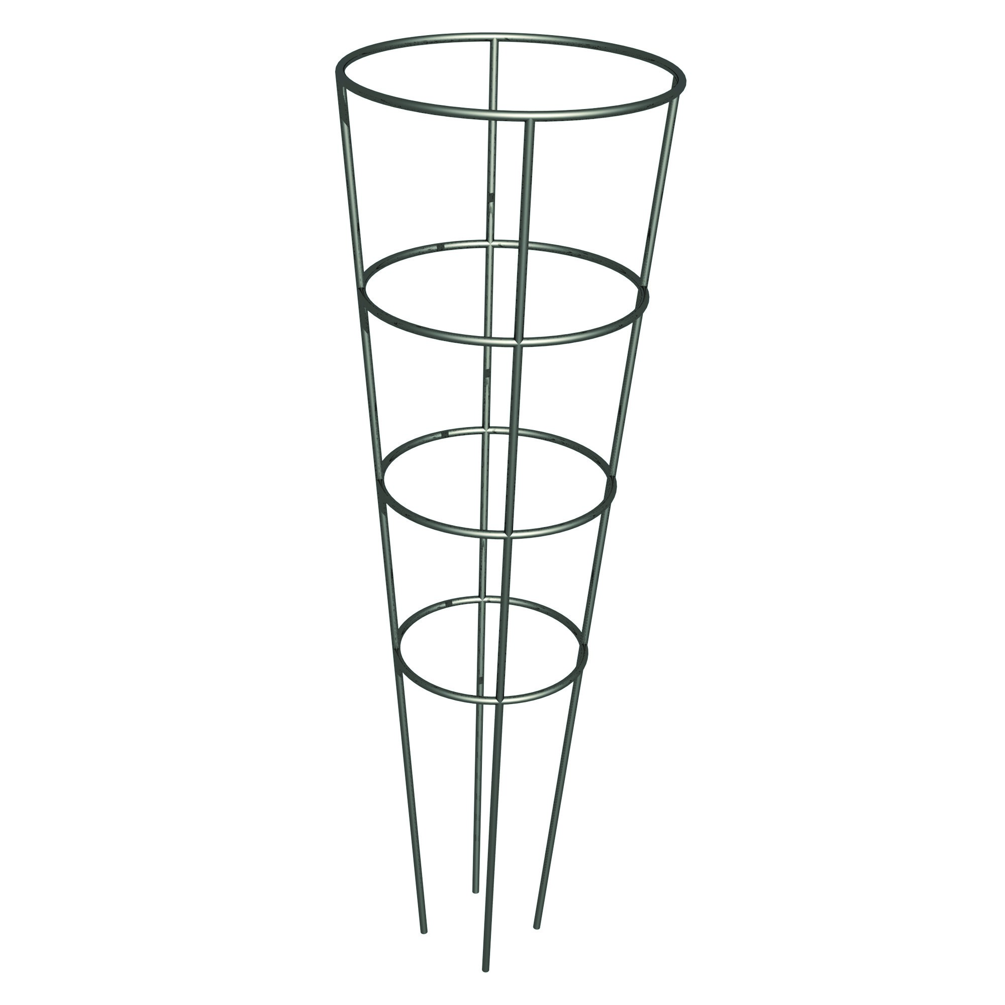 Panacea 60" Widemouth 4 Leg 4 Ring Galvanized Tomato Cage — priced per each; minimum 15; multiples of 15