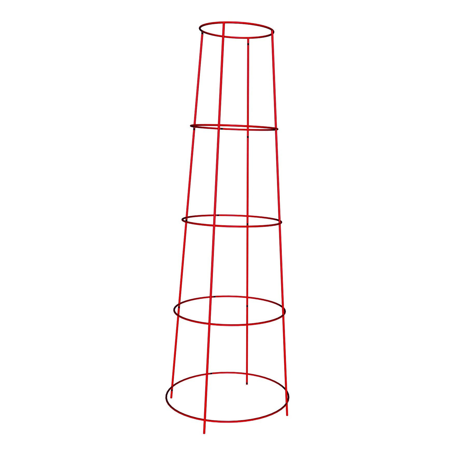 Panacea 54" Red Inverted HD Tomato Cage 4 Leg 5 Ring — priced per each; minimum 15; multiples of 15