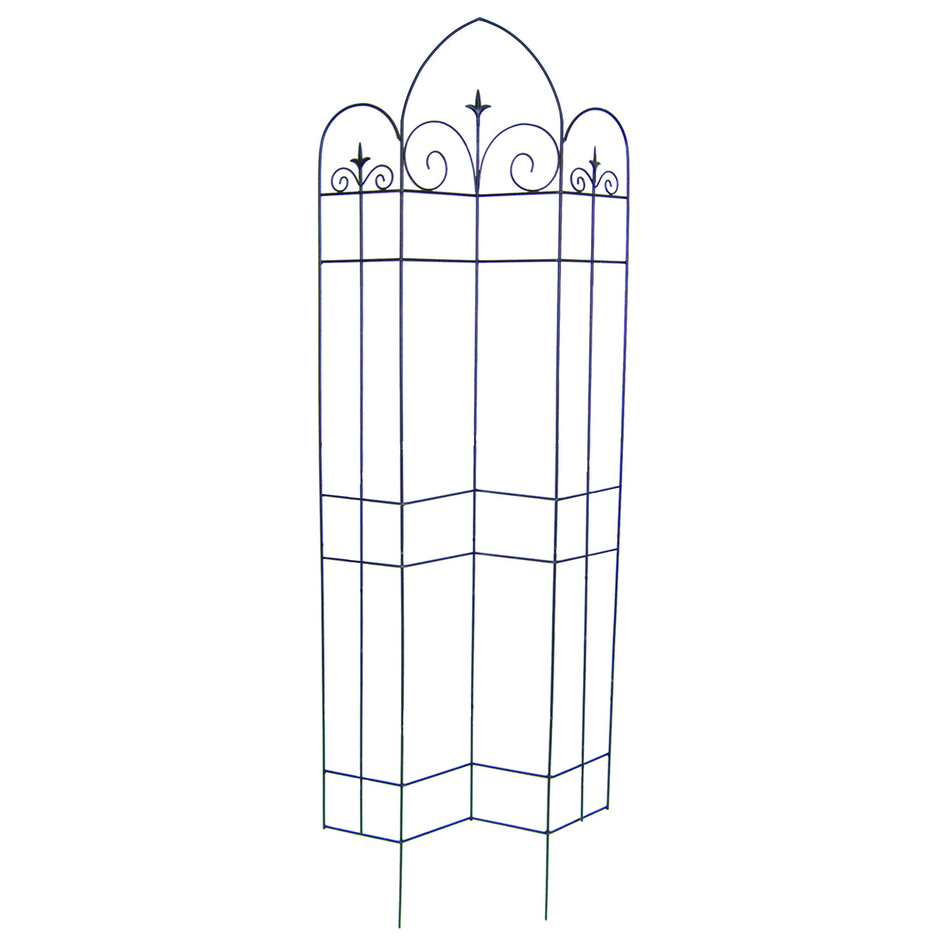 Panacea 72"x24" Offset Finial Trellis Black — priced per each; minimum 5; multiples of 5