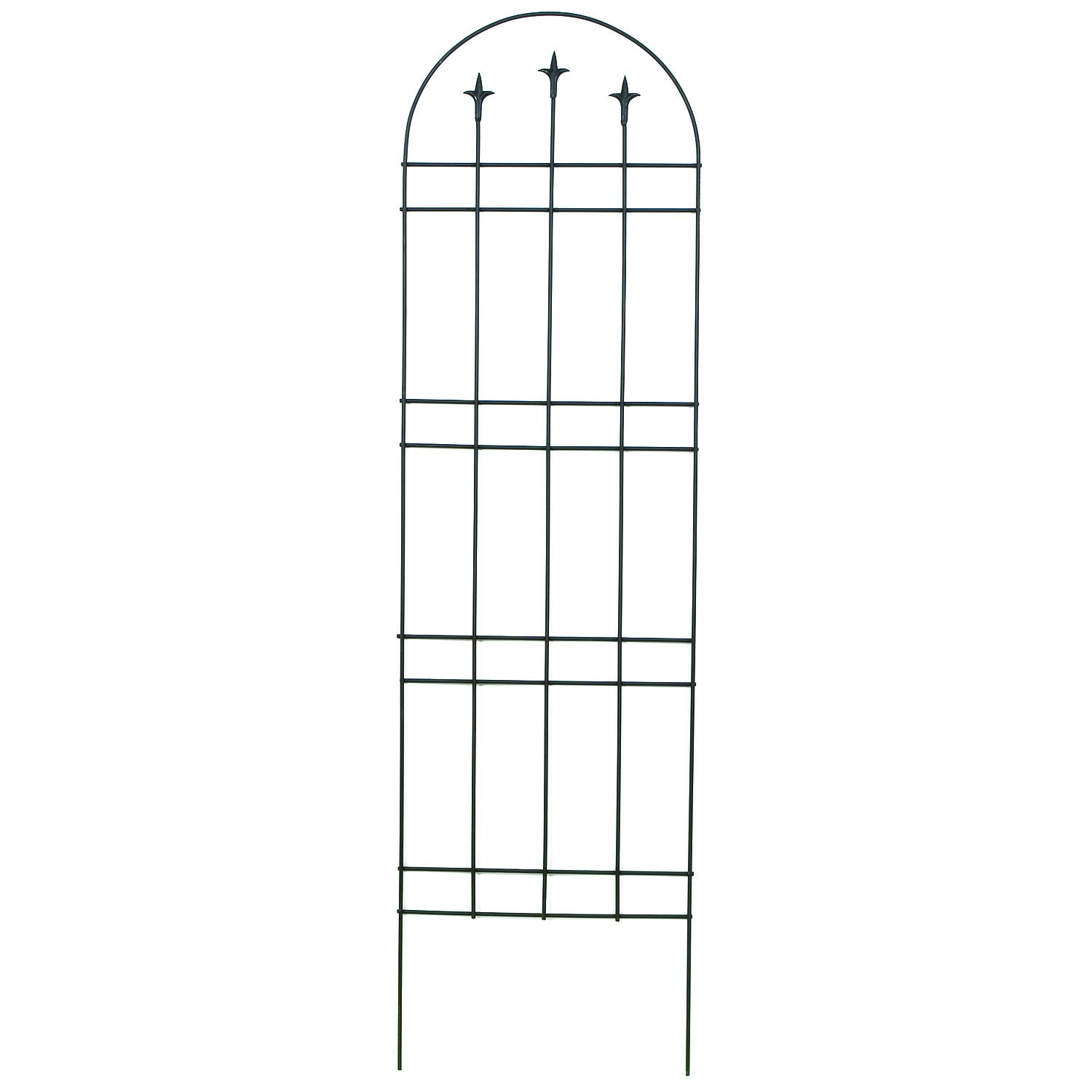 Panacea 72" Black Arch Trellis With Finials — priced per each; minimum 5; multiples of 5