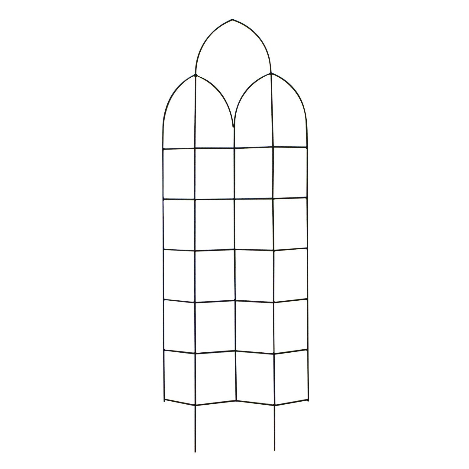 Panacea 72"x24" Black Offset Spires Trellis — priced per each; minimum 5; multiples of 5