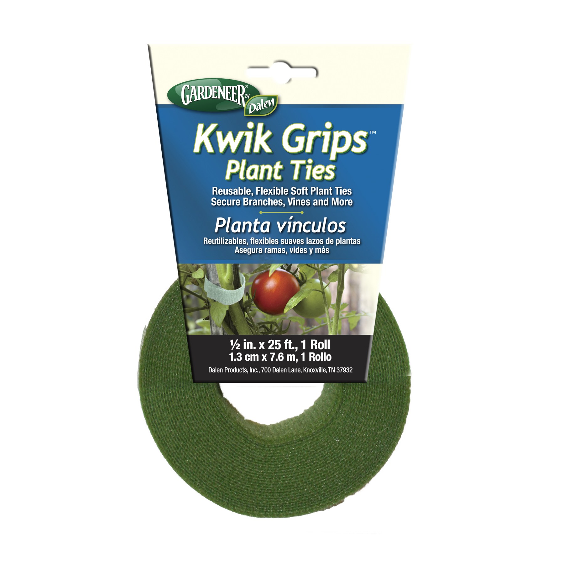 Dalen 25' x 1/2" Roll Kwik Grips Plant Ties — priced per each; minimum 12; multiples of 12