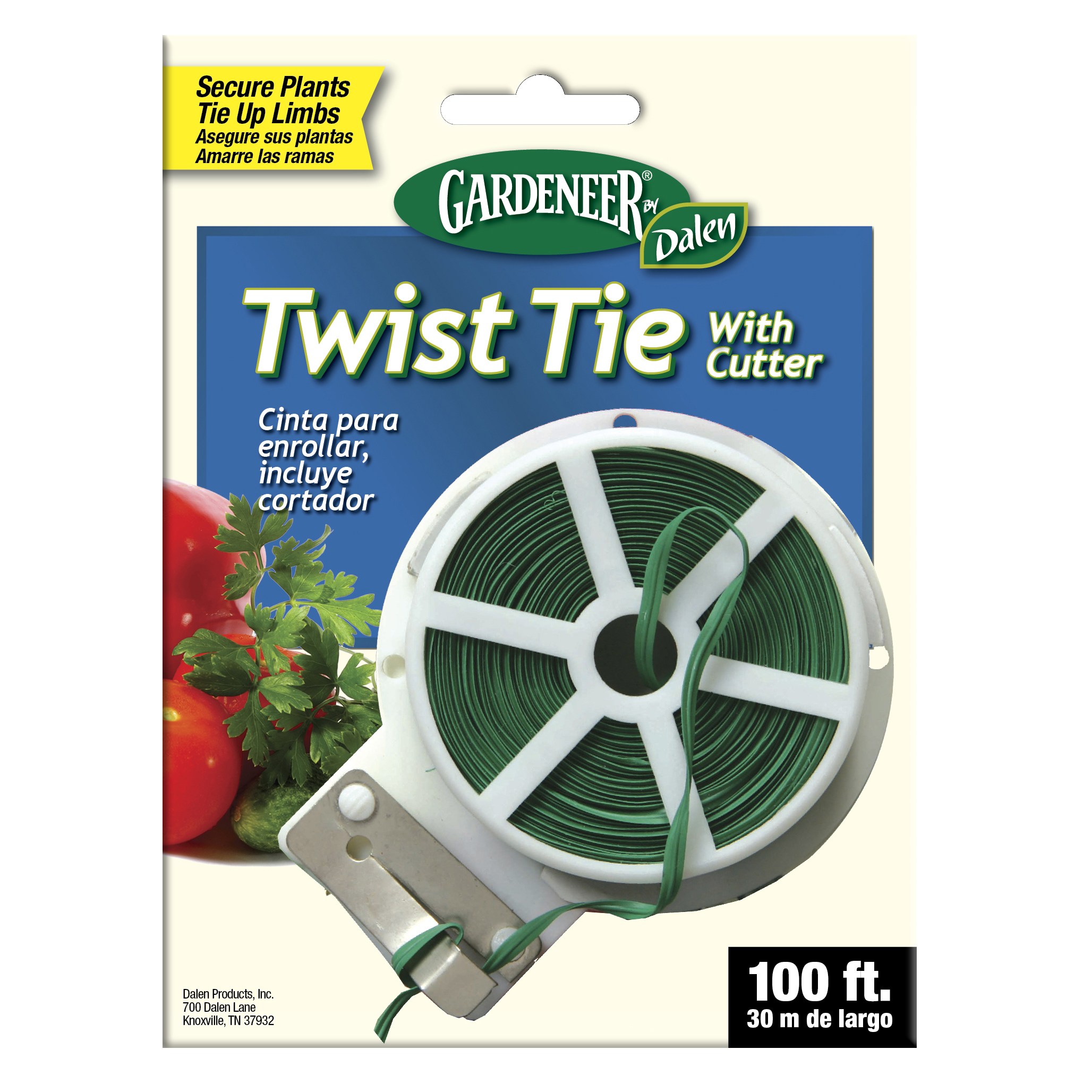 Dalen 100' Twist Tie With Cutter — priced per each; minimum 15; multiples of 15