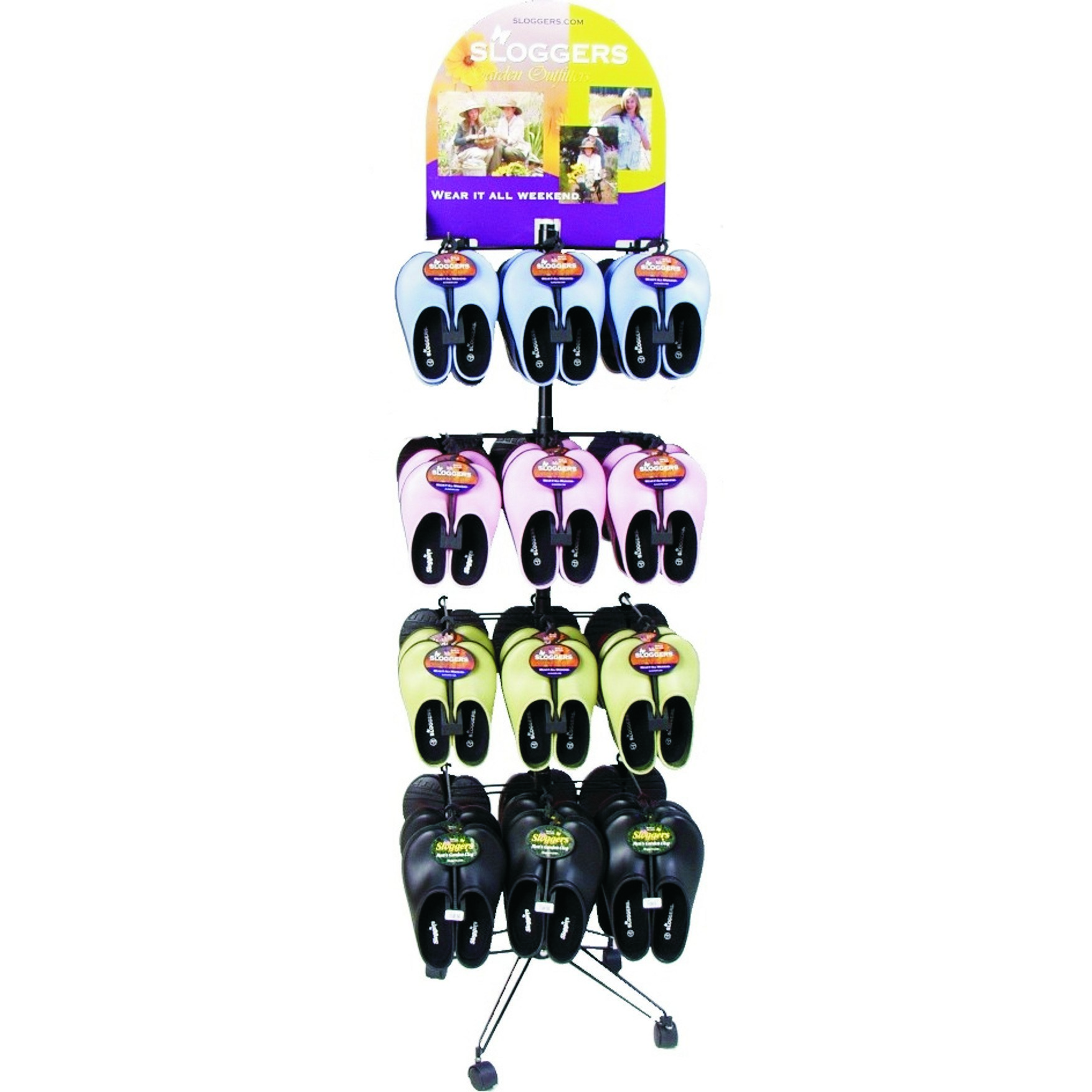 Sloggers Footwear Display Rack Black Empty