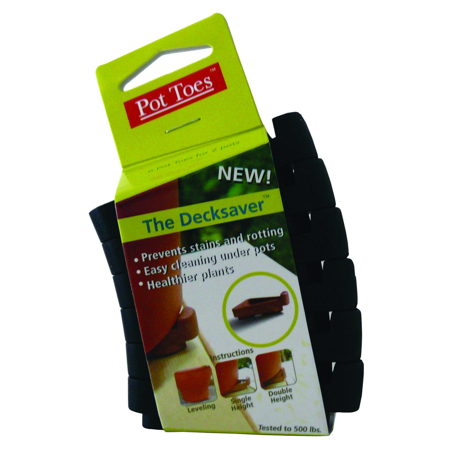 Plant Stand Pot Toes 6pk Black Clip Strip