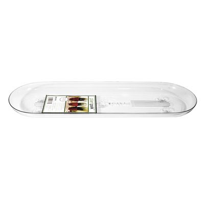 Plastec 4"x14" Plantpak Saucer Oval Clear — priced per each; minimum 12; multiples of 12
