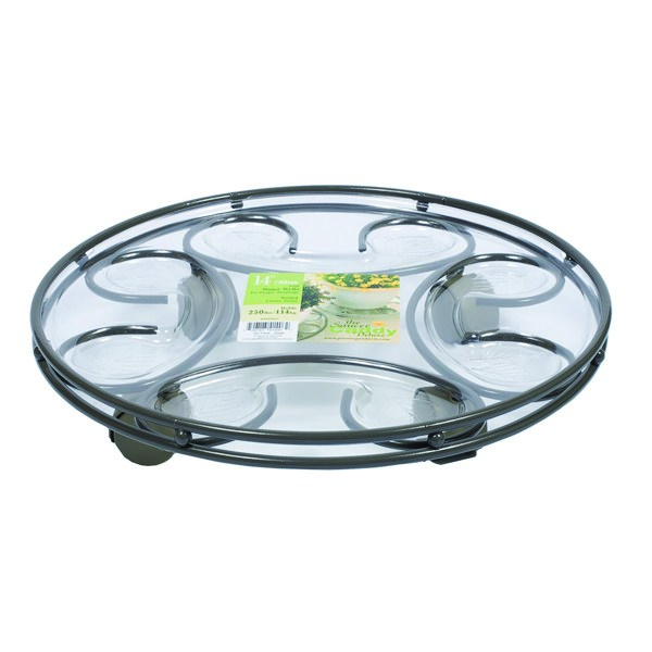 Plastec 14" Saucer Caddy Deluxe Slate — priced per each; minimum 6; multiples of 6