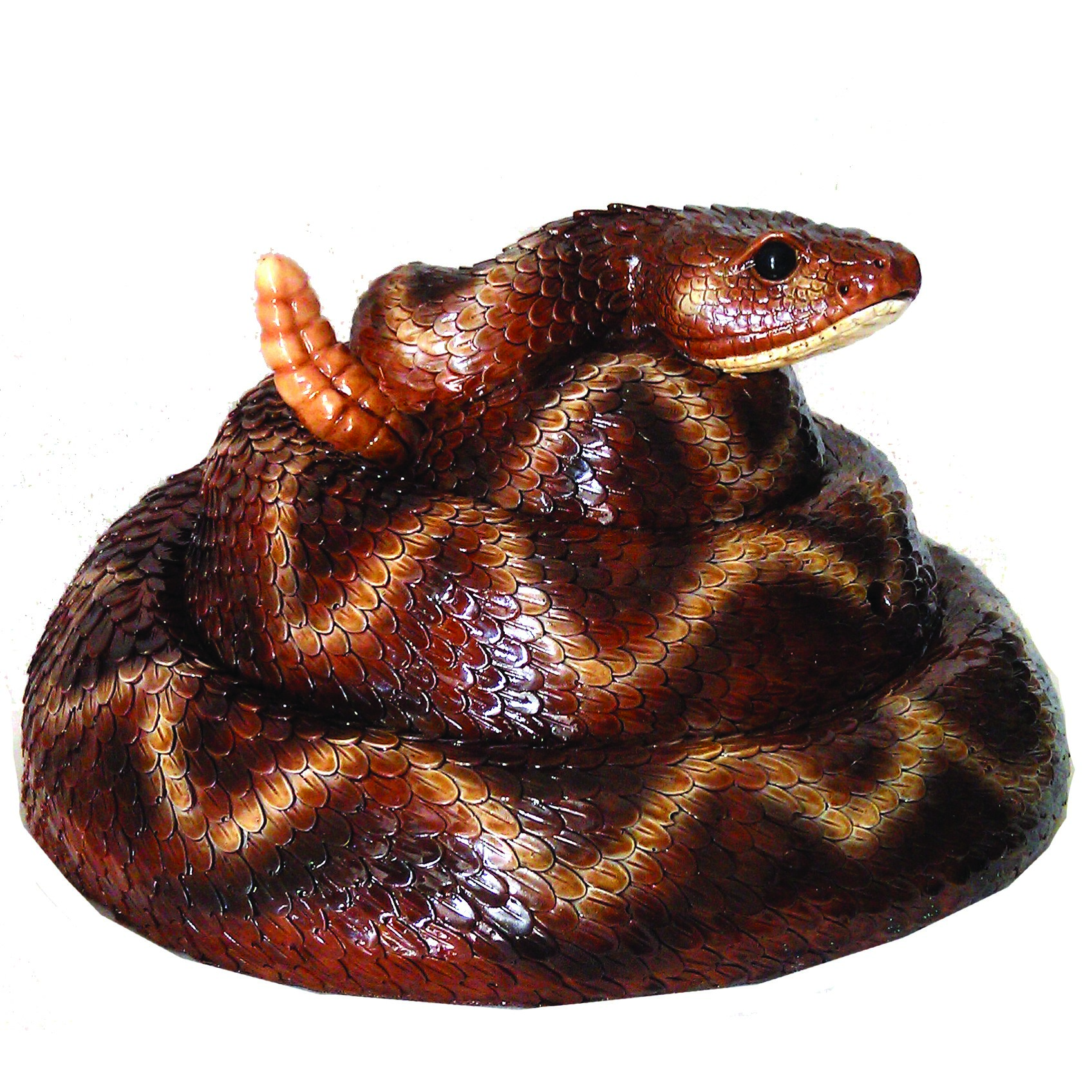 MCarr Rattler Snake Resin Statue — priced per each; minimum 6; multiples of 6