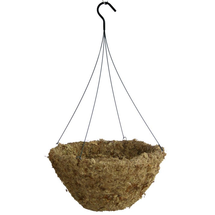 Grower Select 18.00 Hanging Basket Sphagnum Moss w/ Liner and Hanger Round Bottom - 5.65gal/22L Liquid Volume Capacity — Case of 12