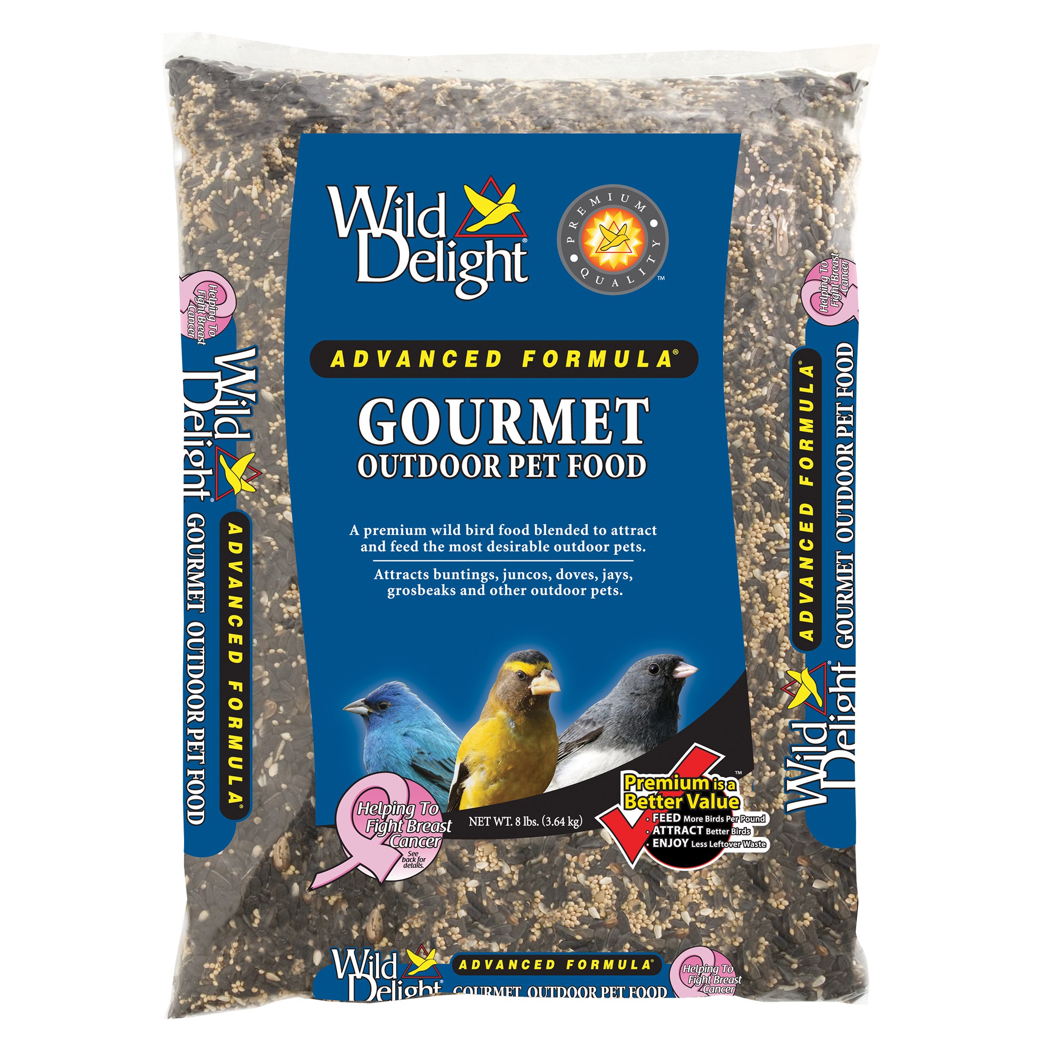 Wild Delight 8# Gourmet Wild Bird Food MADE IN THE USA — priced per each; minimum 4; multiples of 4