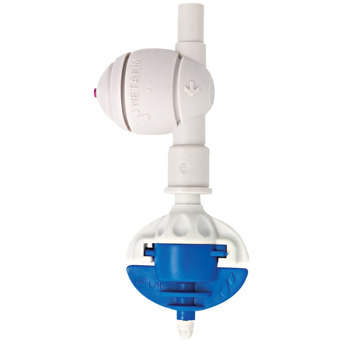 Netafim 9.2gph Blue VibroNetafim Micro Sprinkler w/ LPD Anti Drain Valve 32psi 25/BG — Bag of 25