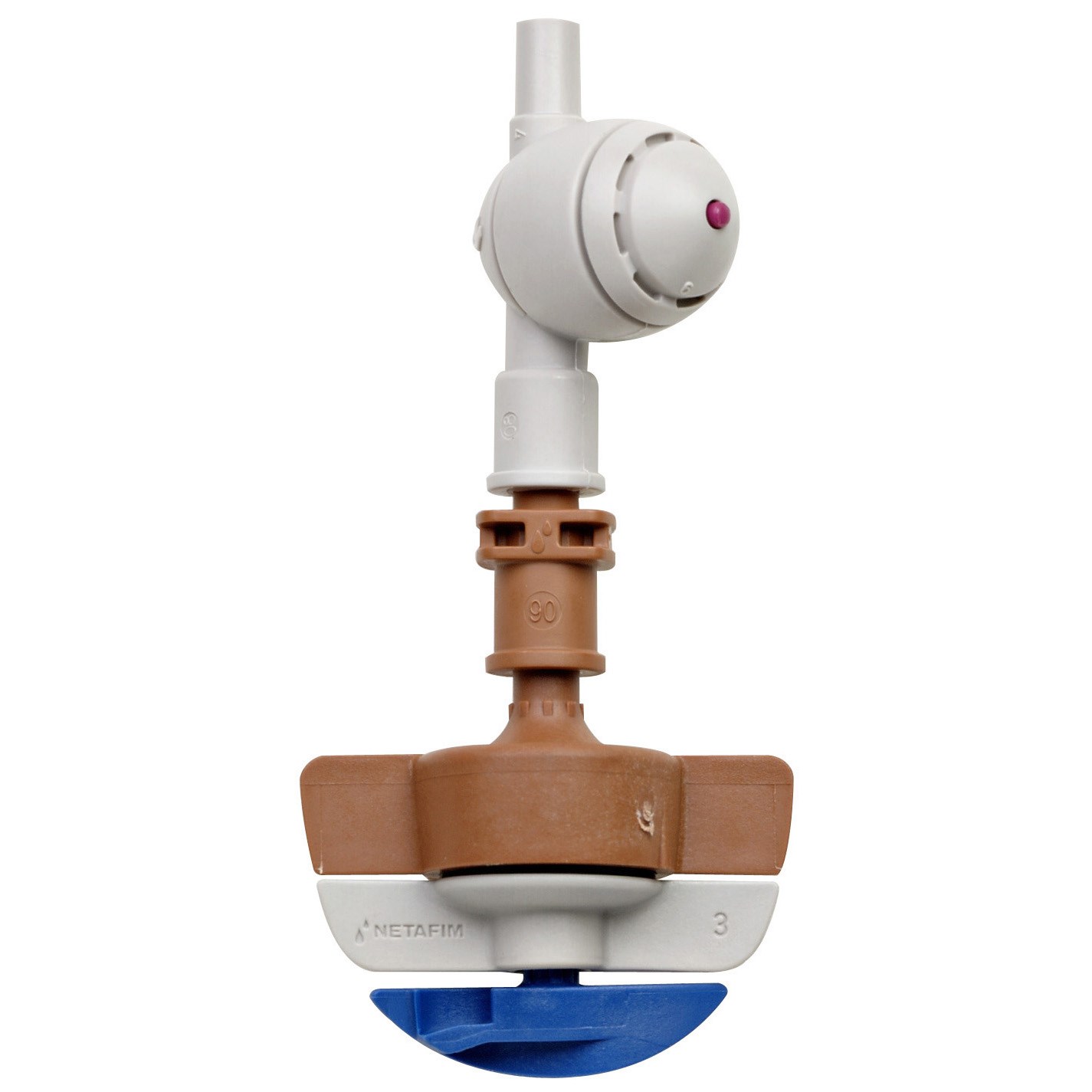 Netafim 23.4gpm SpinNetafim Sprinkler Head Assembly w/ CNL Brown Mist Brown Body Blue Spinner 25/BG — Bag of 25