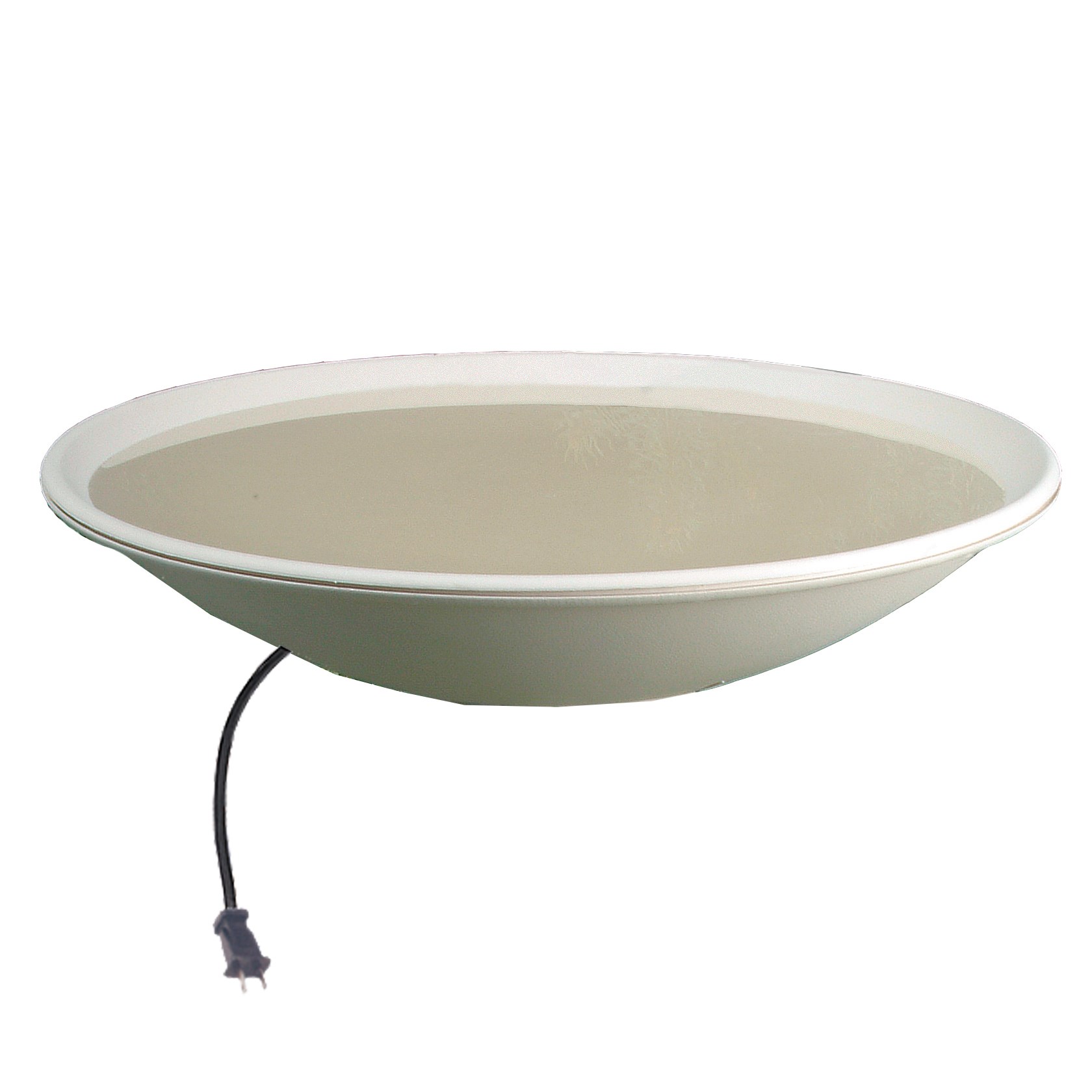 API Beige Heated Plastic Bird Bath With Deck Mounting Hardware