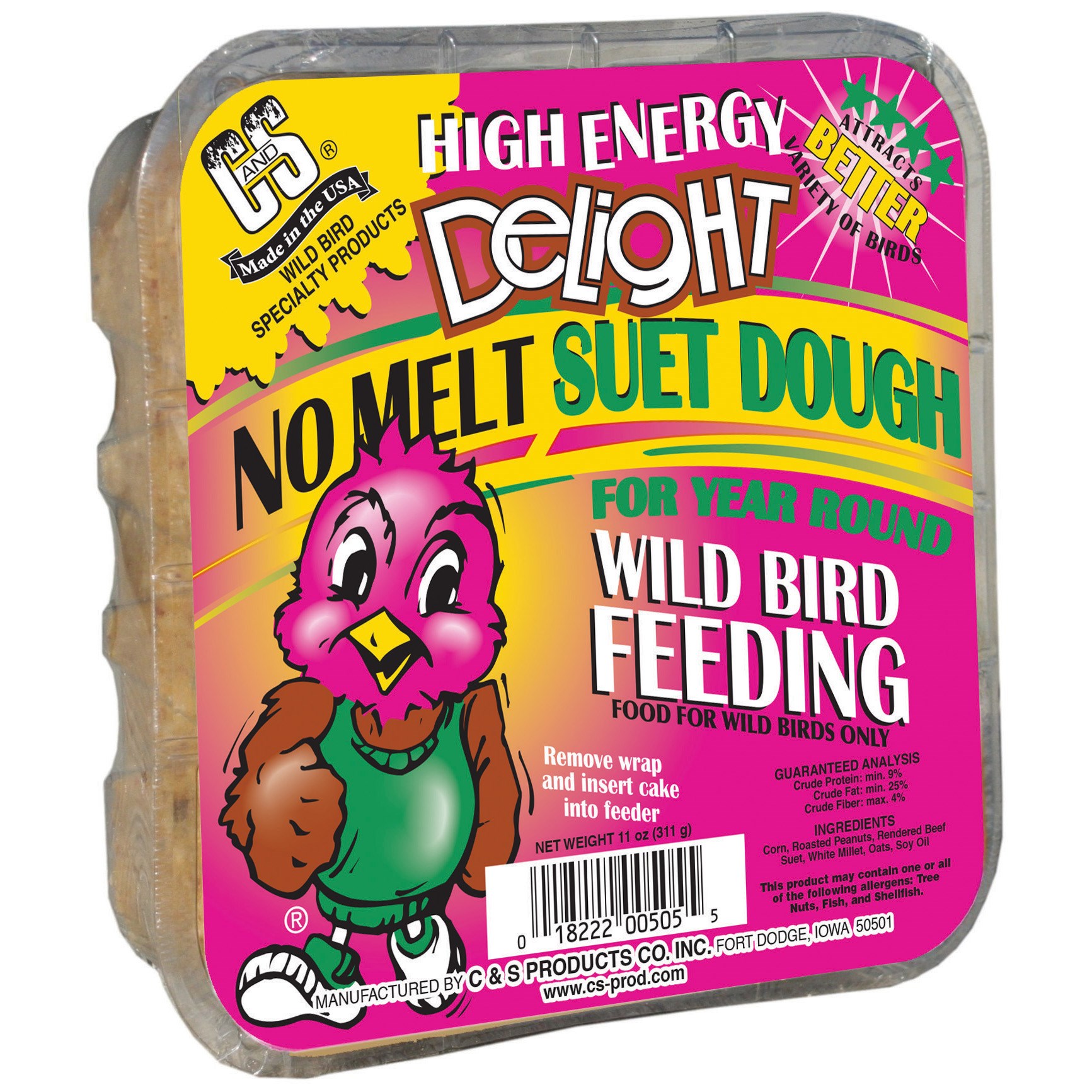 C&S 11oz High Energy Delight No Melt Suet — priced per each; minimum 12; multiples of 12