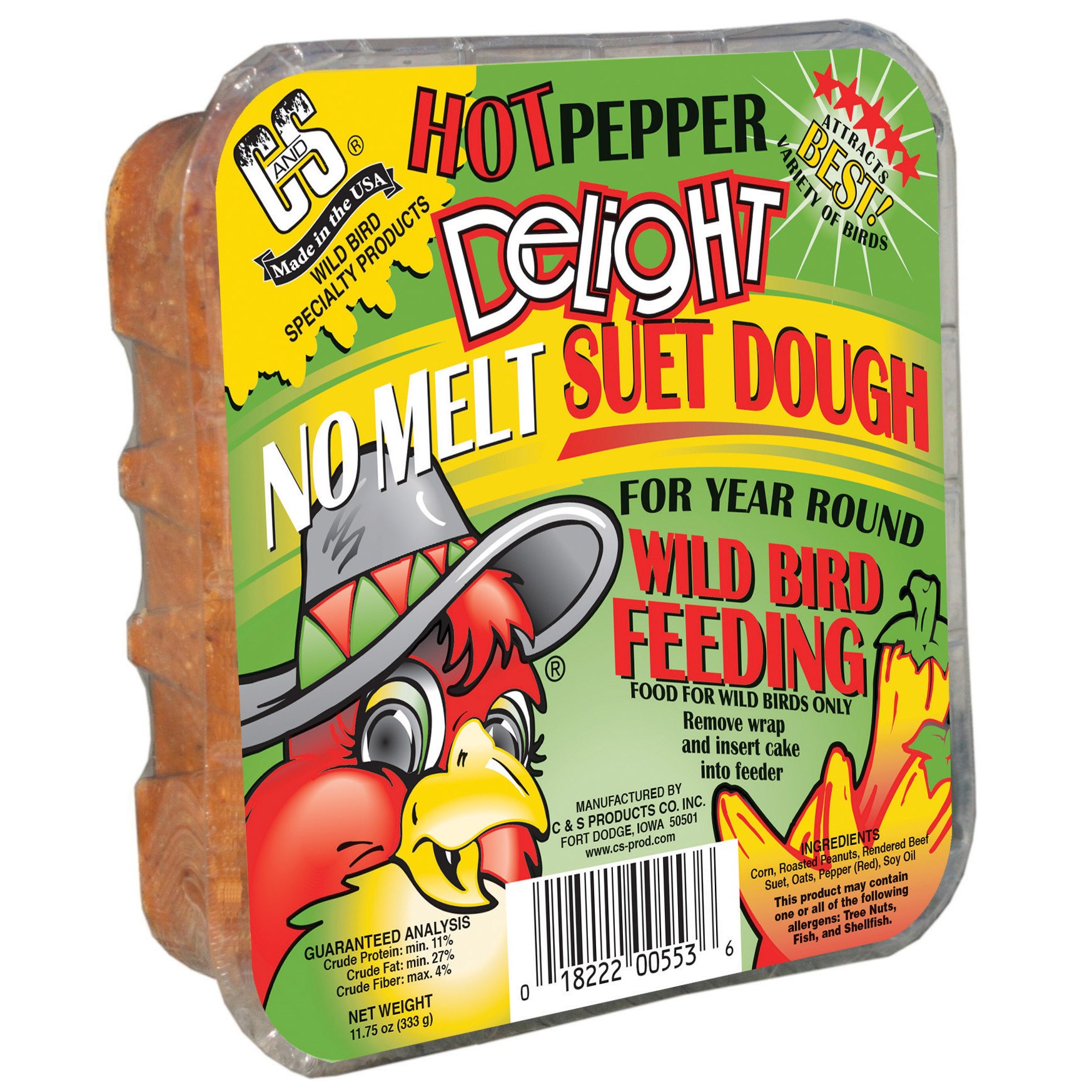 C&S 11.75oz Hot Pepper Delight No Melt Suet Dough — priced per each; minimum 12; multiples of 12