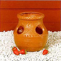 Union 8" High Strawberry Jar Terra Cotta 4-2" Holes — priced per each; minimum 12; multiples of 12