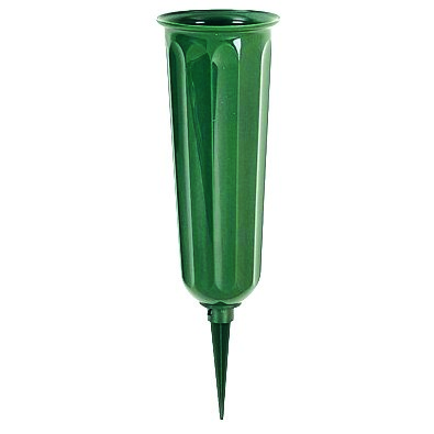 Memorial Vase 3" Fluted Green Round Bottom