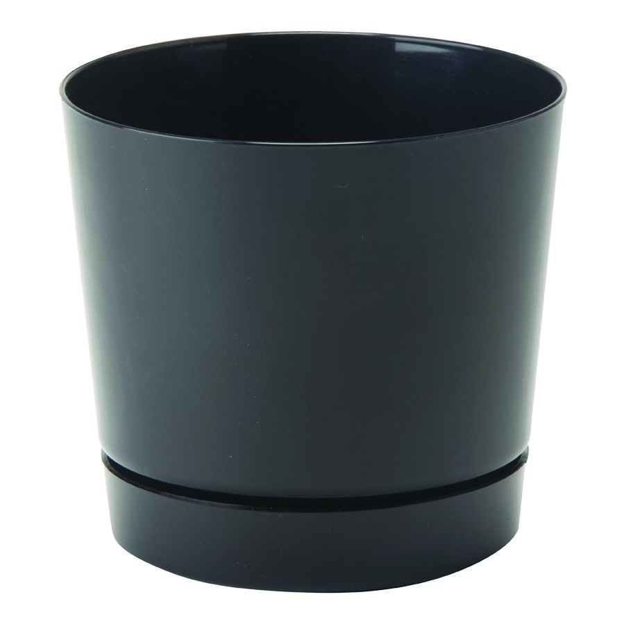 Majestic 12" Cylind Pot Black Full Depth Glossy — priced per each; minimum 5; multiples of 5