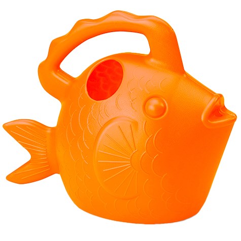 Character.75gal Watering Can Fish Orange — priced per each; minimum 6; multiples of 6