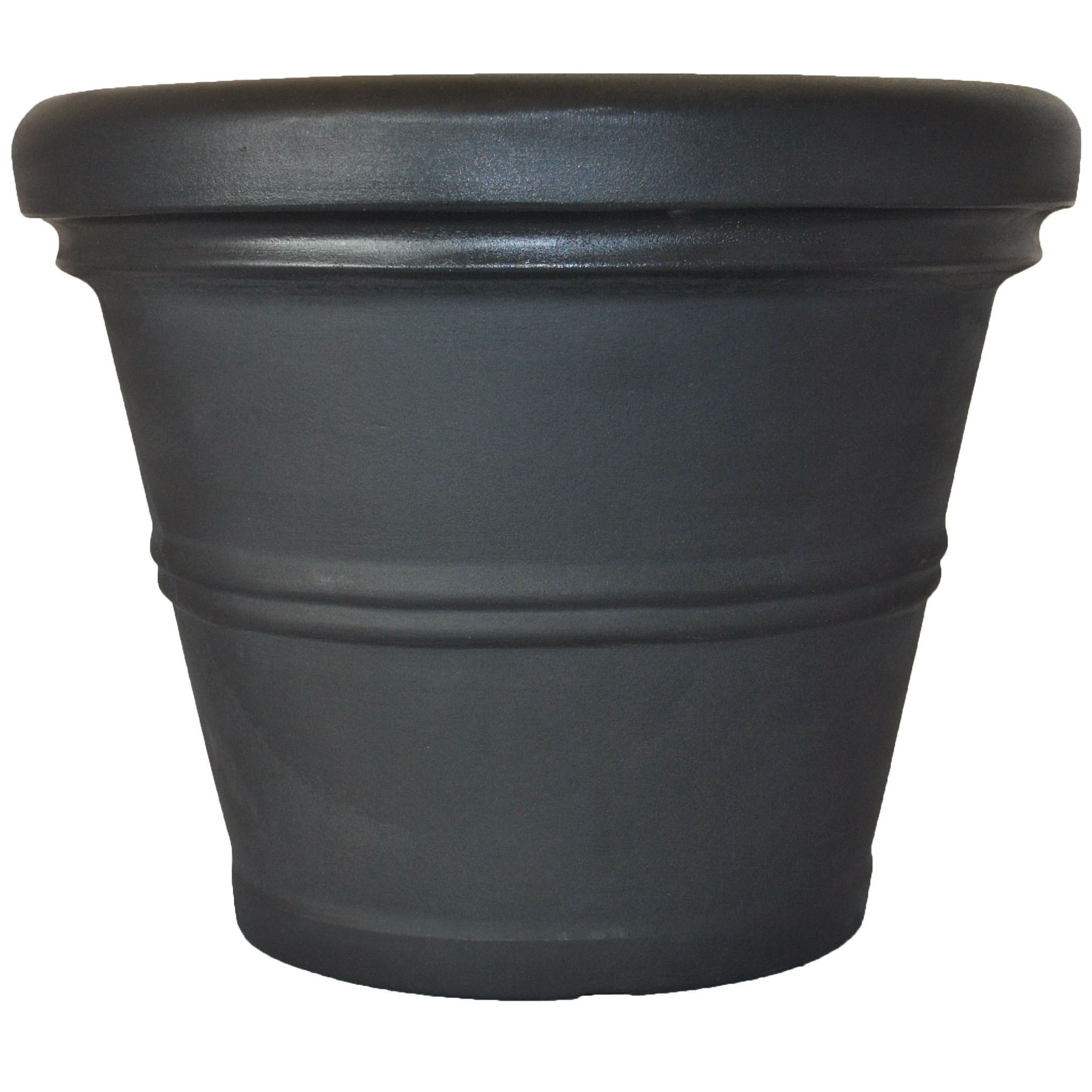 Tusco 13.5" Rolled Rim Planter Black