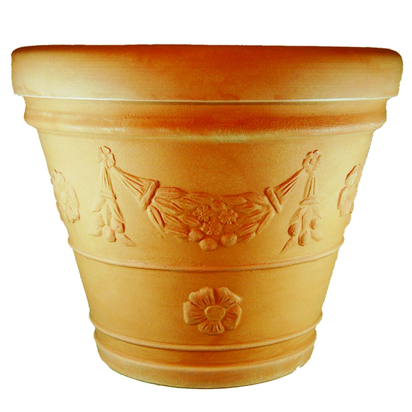 Tusco 18" Garland Planter Washed Terra Cotta