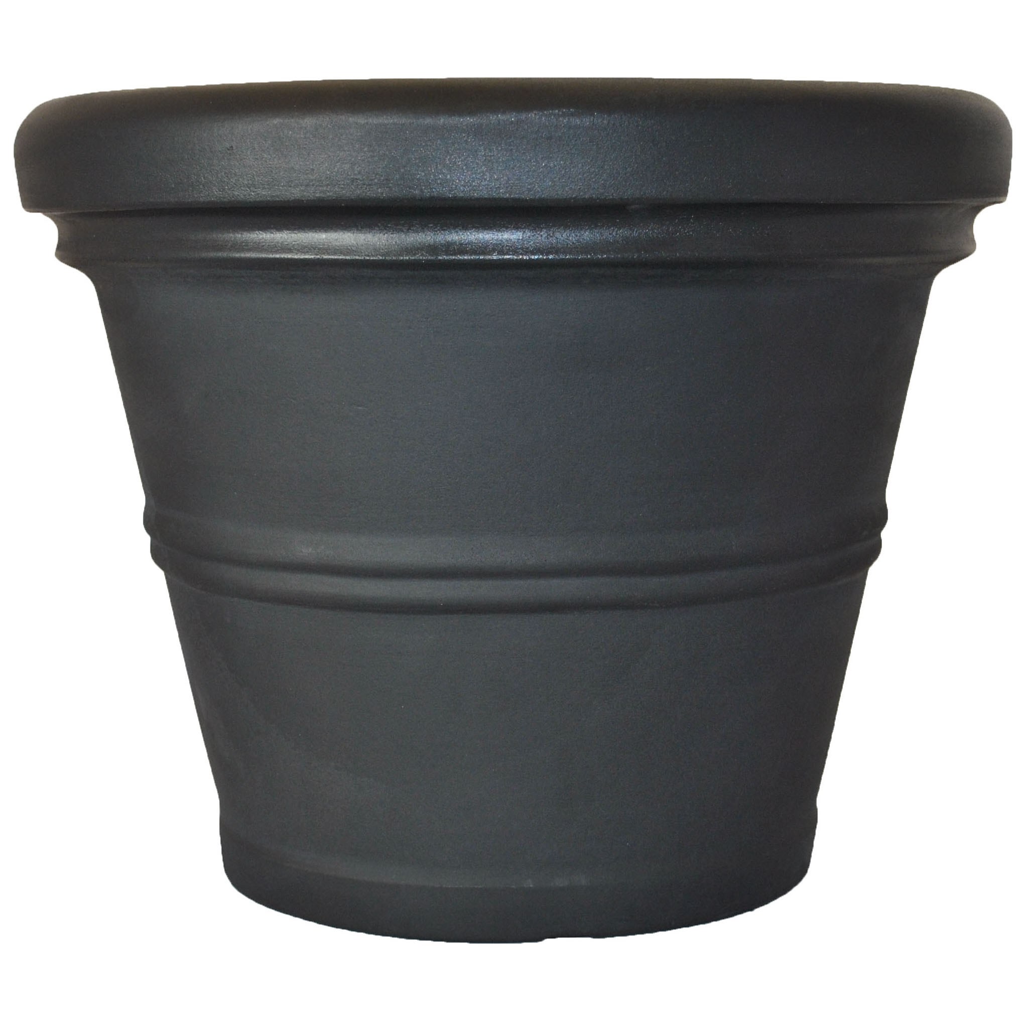 Tusco 20" Rolled Rim Planter Black