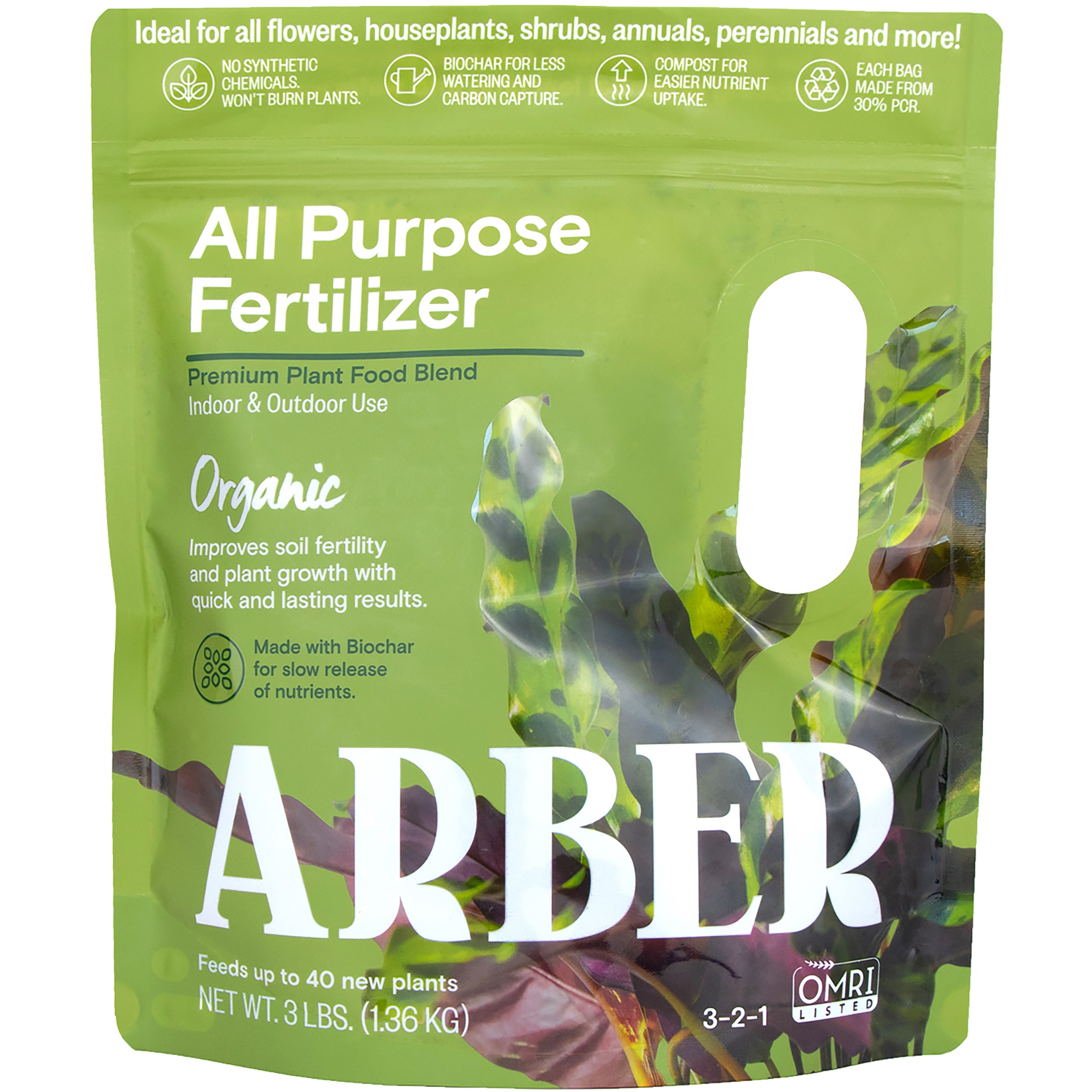 Arber 3# All Purpose Granular Fertilizer — priced per each; minimum 4; multiples of 4