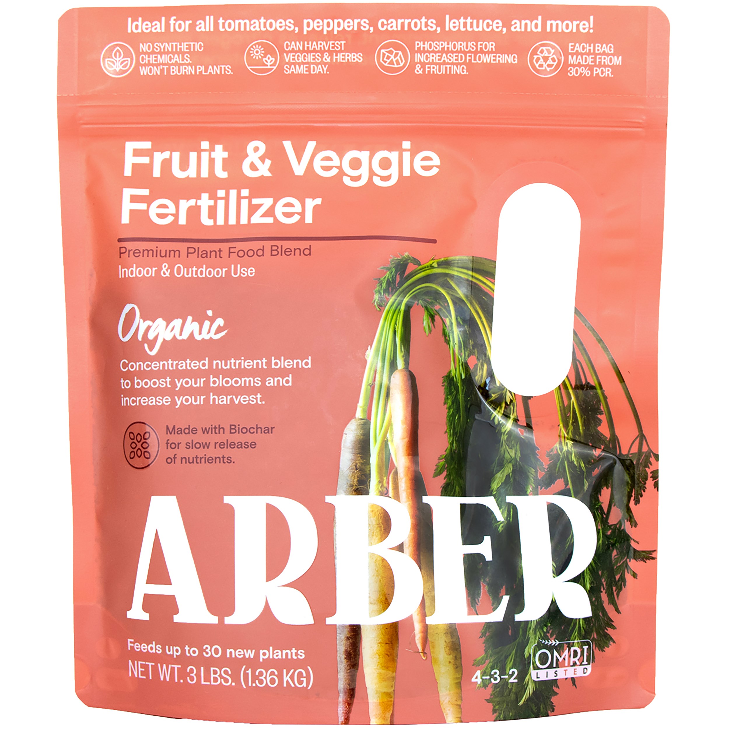 Arber 3# Fruit & Veggie Granular Fertilizer — priced per each; minimum 4; multiples of 4