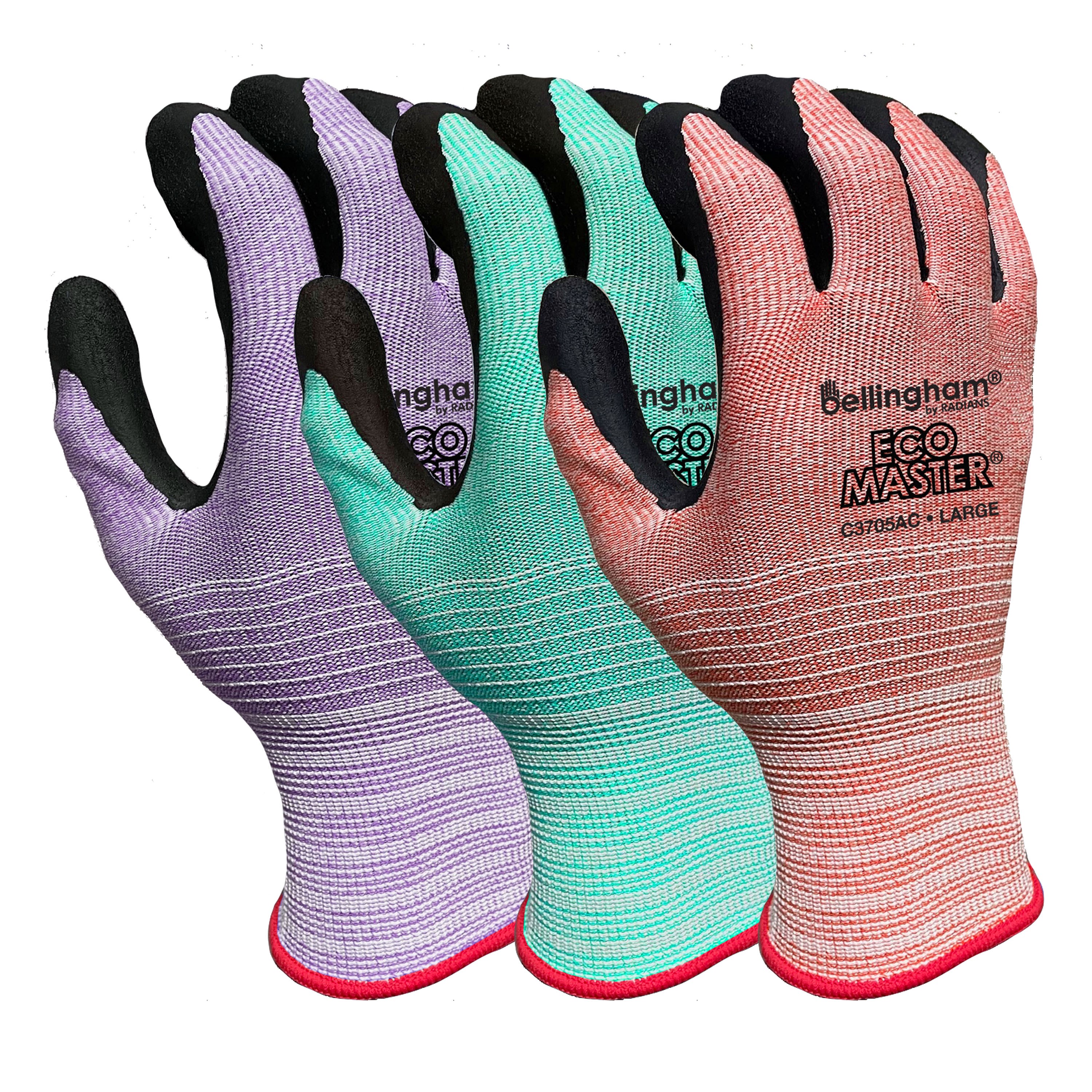 BGC EcoMaster Foam Nitrile Palm Glove L Asst Colors Recy Poly Shell — priced per each; minimum 12; multiples of 12