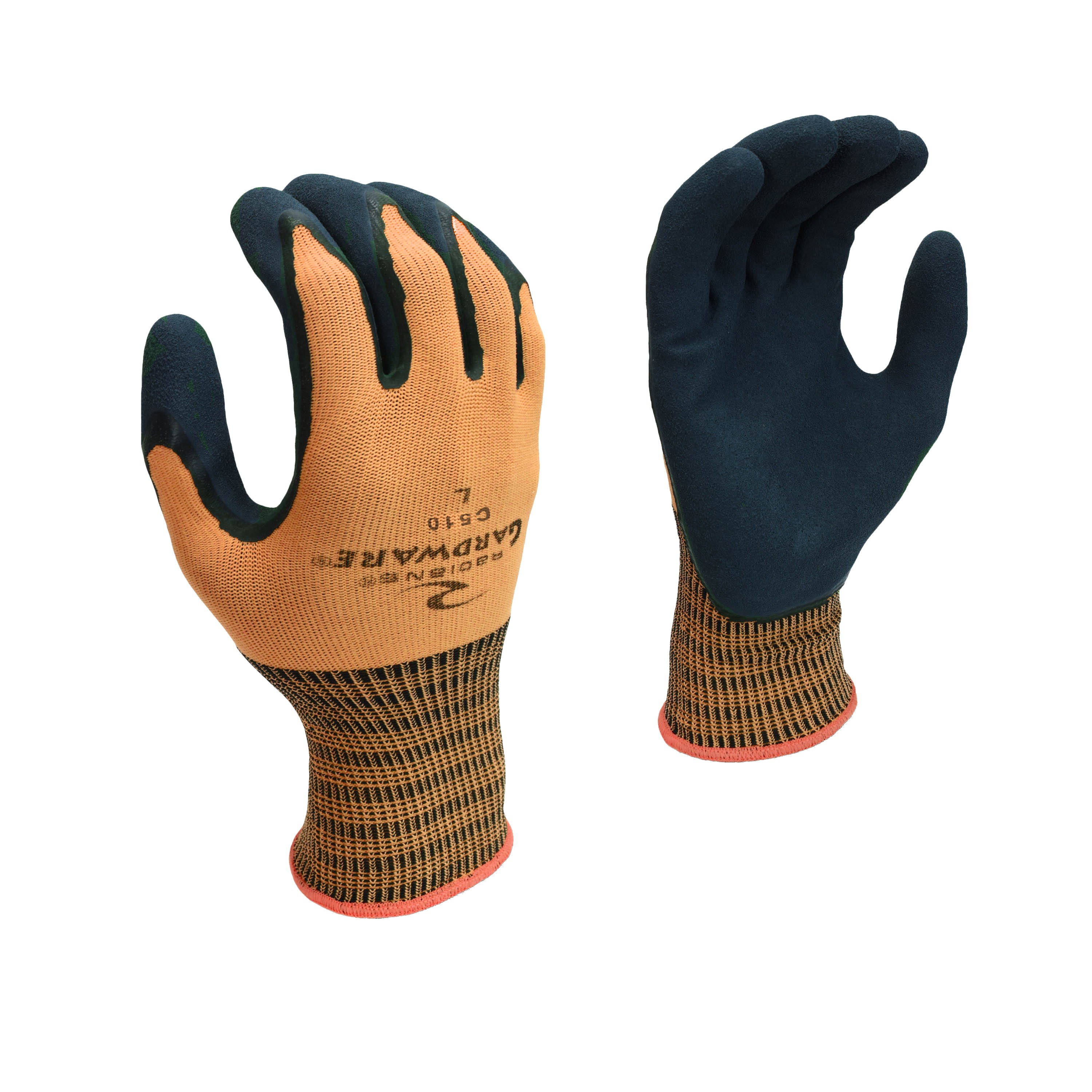 BGC Glove Gardware 13G Orange Double Nitrile S — priced per each; minimum 12; multiples of 12