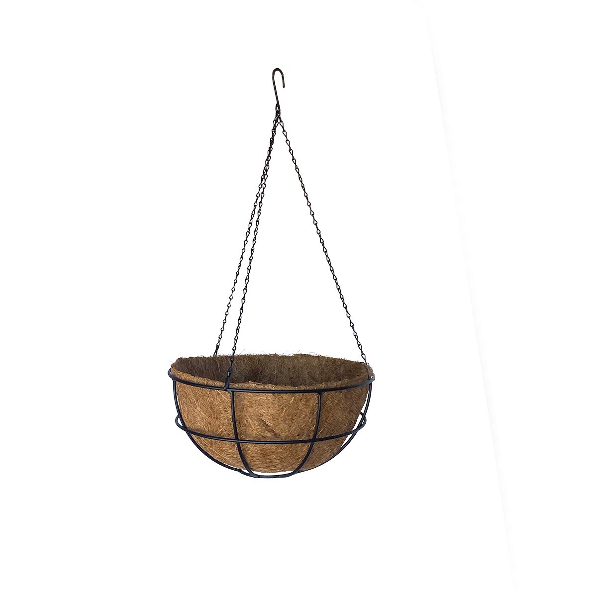 AGW 14" Hanging Basket with Liner Matte Black — priced per each; minimum 6; multiples of 6