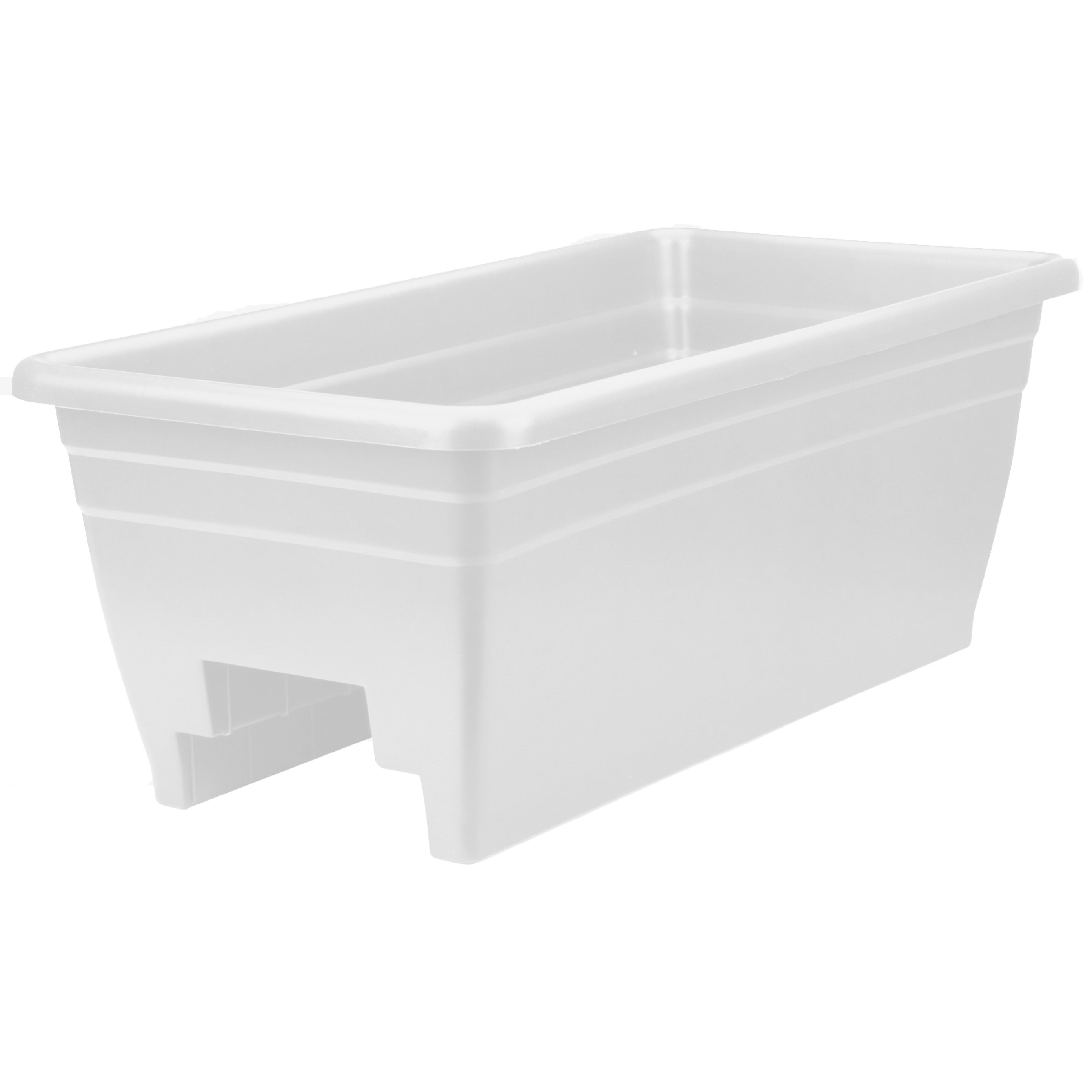 HC 24" Deck Rail Box Planter White Akro Mils — priced per each; minimum 5; multiples of 5