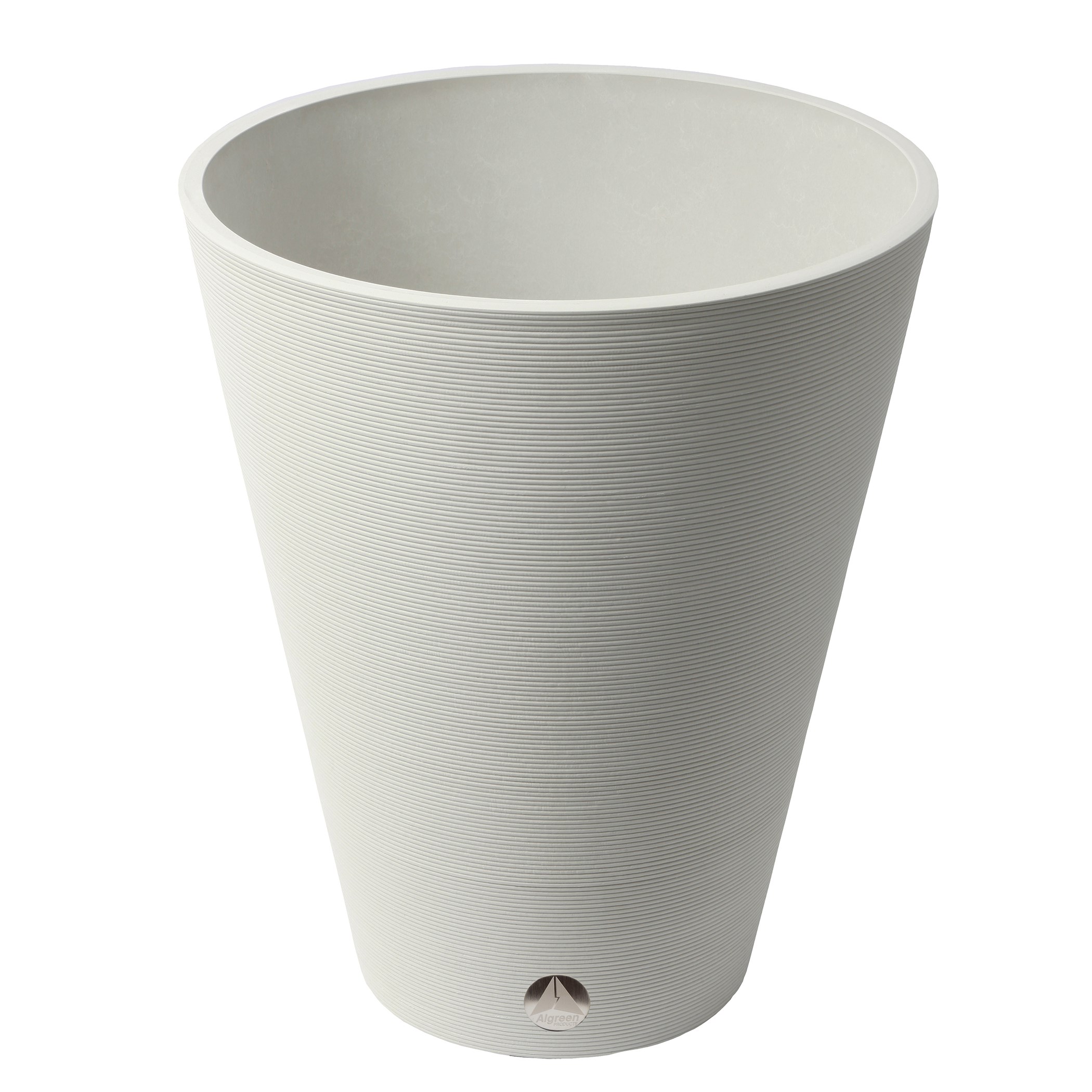 Algreen Valencia 18.5" Round Ribbed White — priced per each; minimum 2; multiples of 2