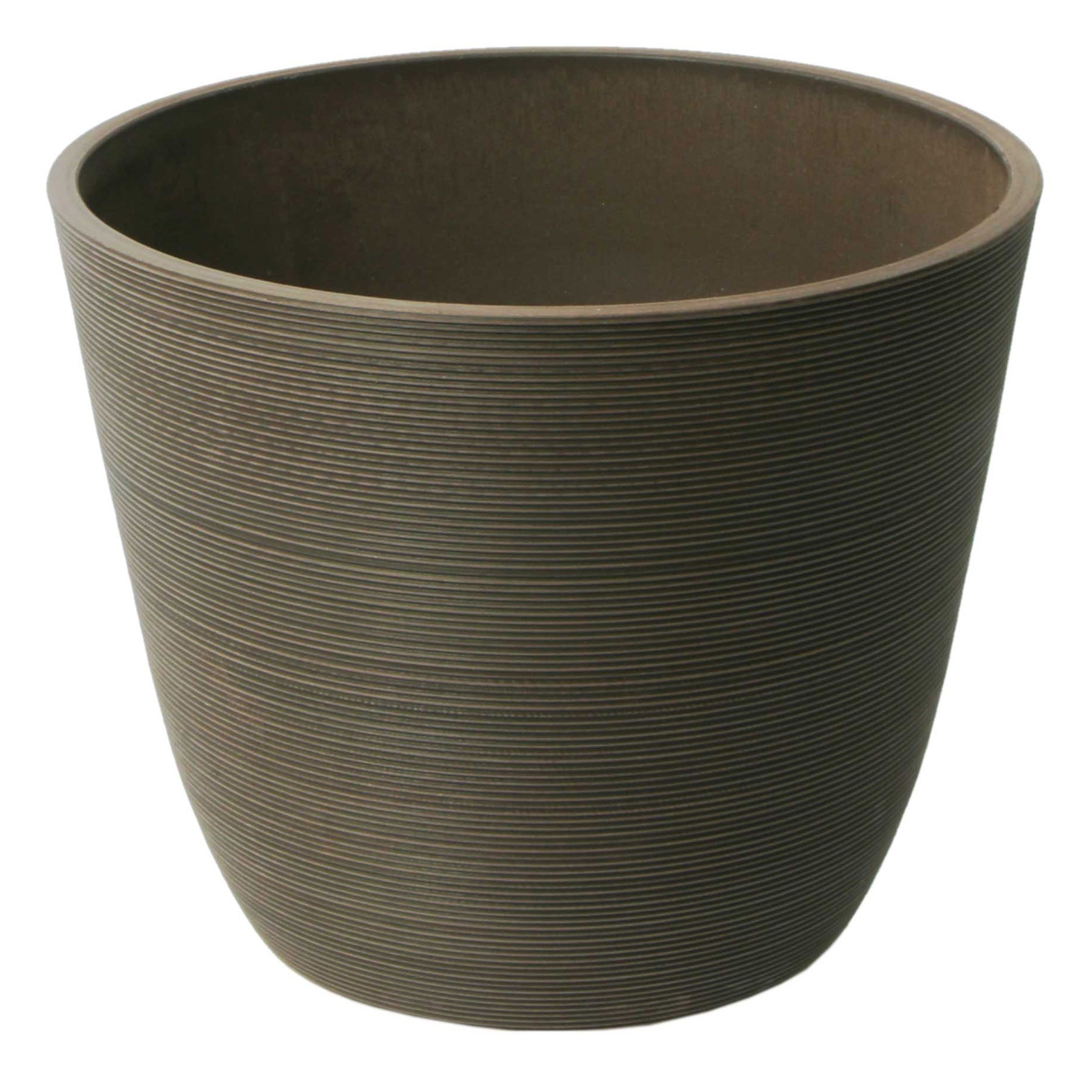 Algreen Valencia 14"x11" Round Ribbed Brown — priced per each; minimum 6; multiples of 6