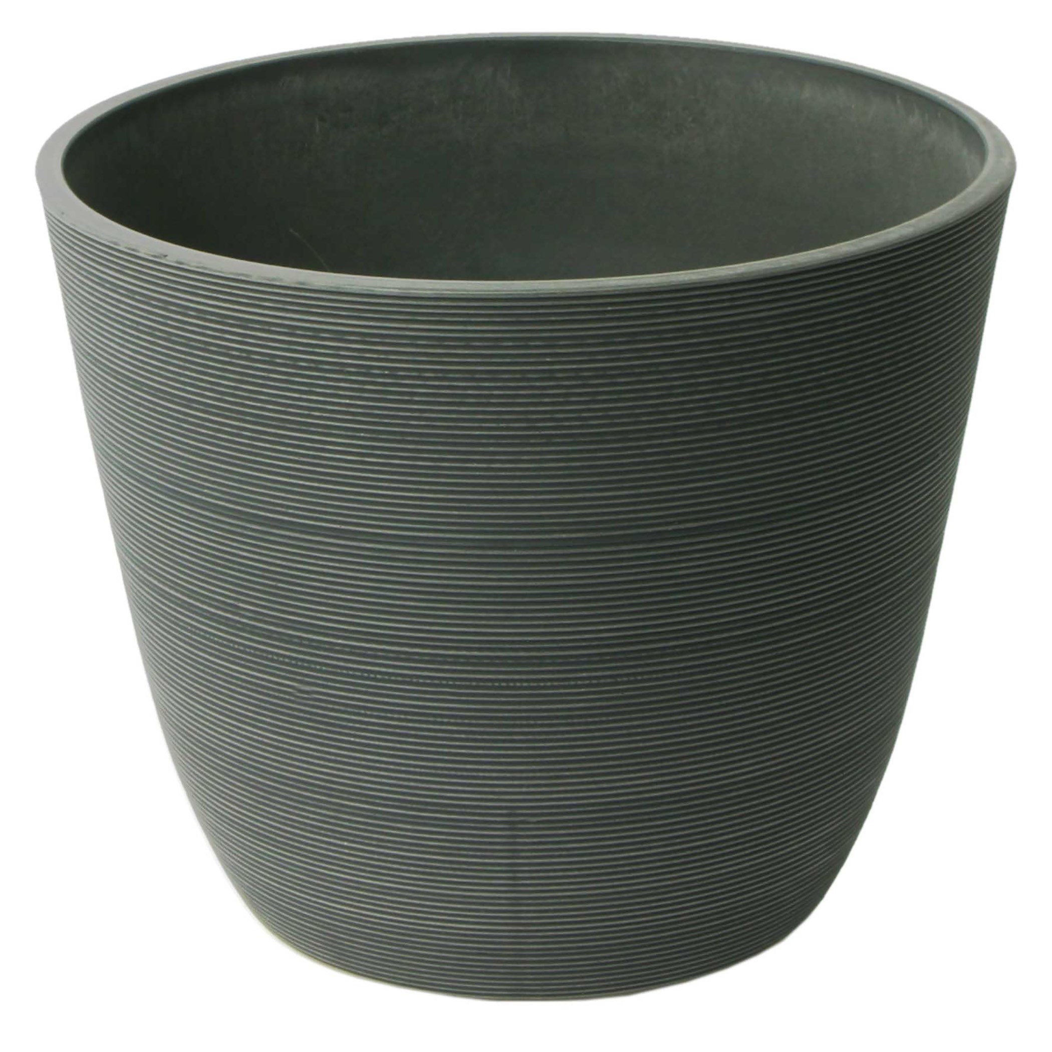 Algreen Valencia 14"x11" Round Ribbed Charcoal — priced per each; minimum 6; multiples of 6