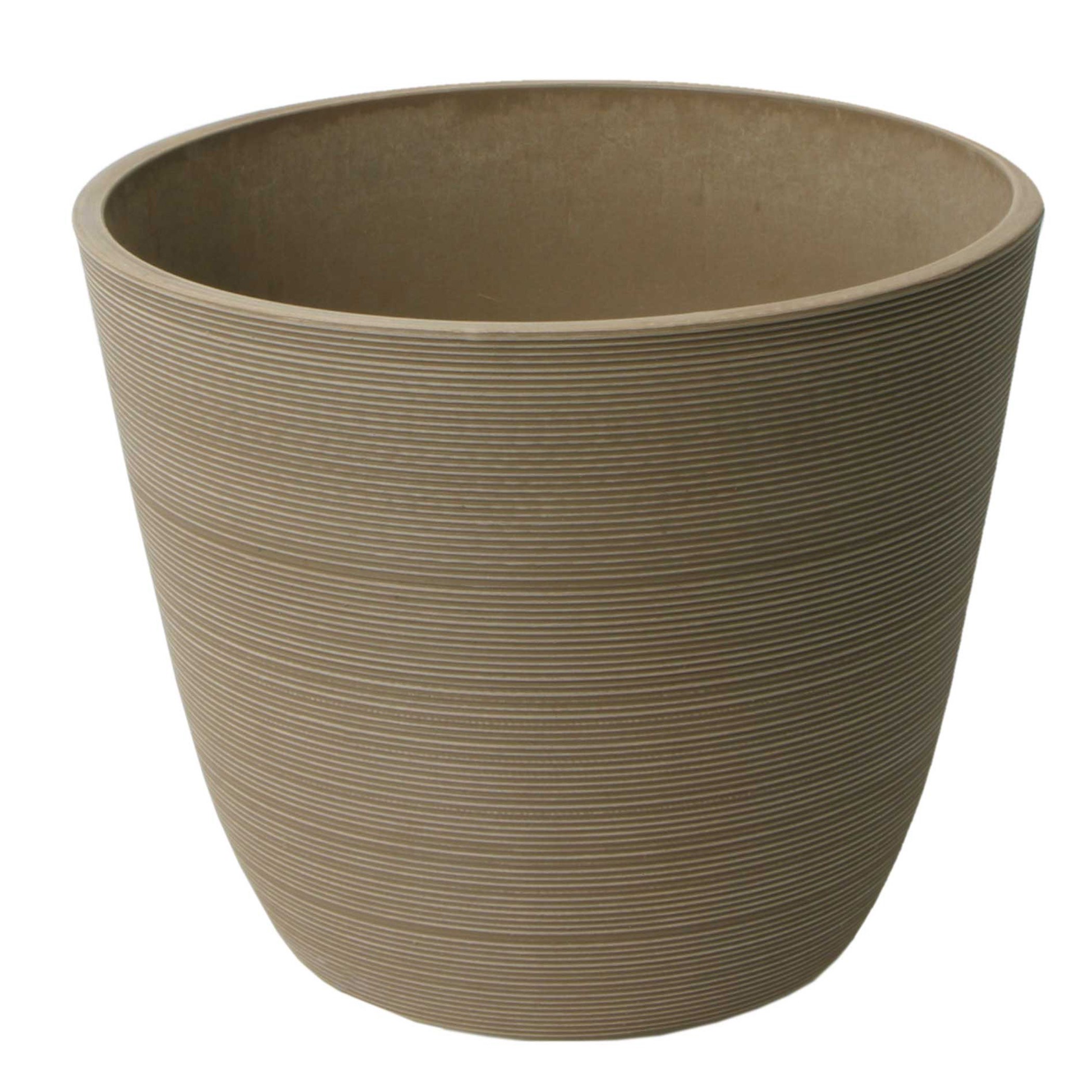 Algreen Valencia 14"x11" Round Ribbed Taupe — priced per each; minimum 6; multiples of 6
