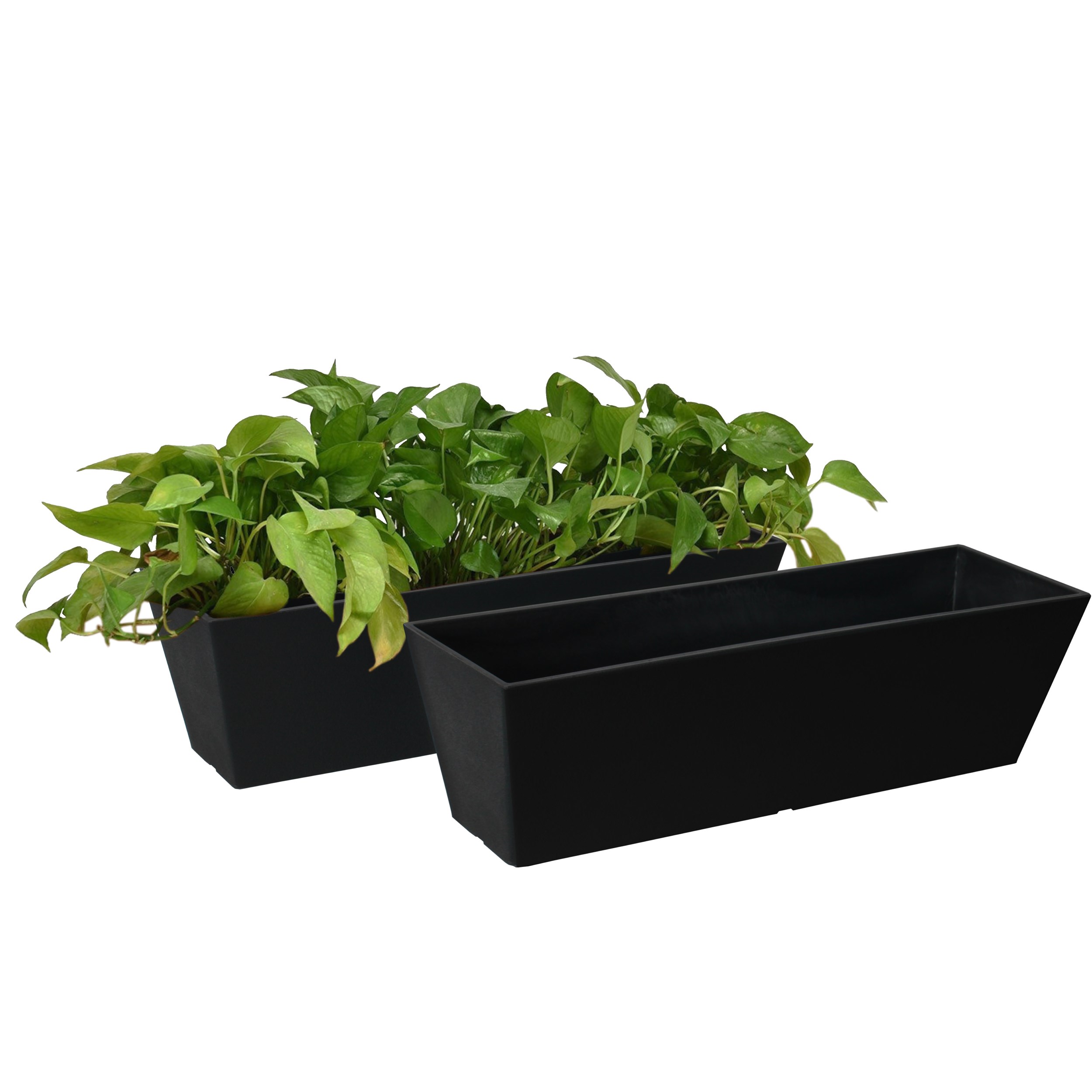 Algreen Acerra 22" Windowbox Planter Black — priced per each; minimum 8; multiples of 8