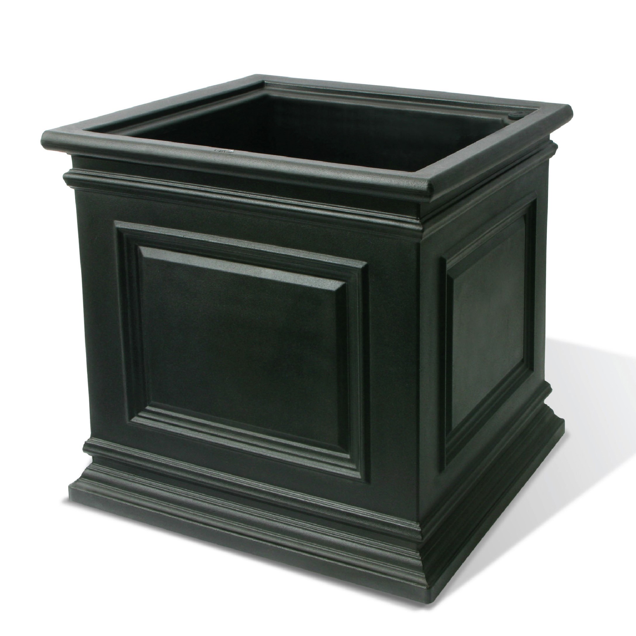 Algreen 16" Covington Cube Self Water Planter Black