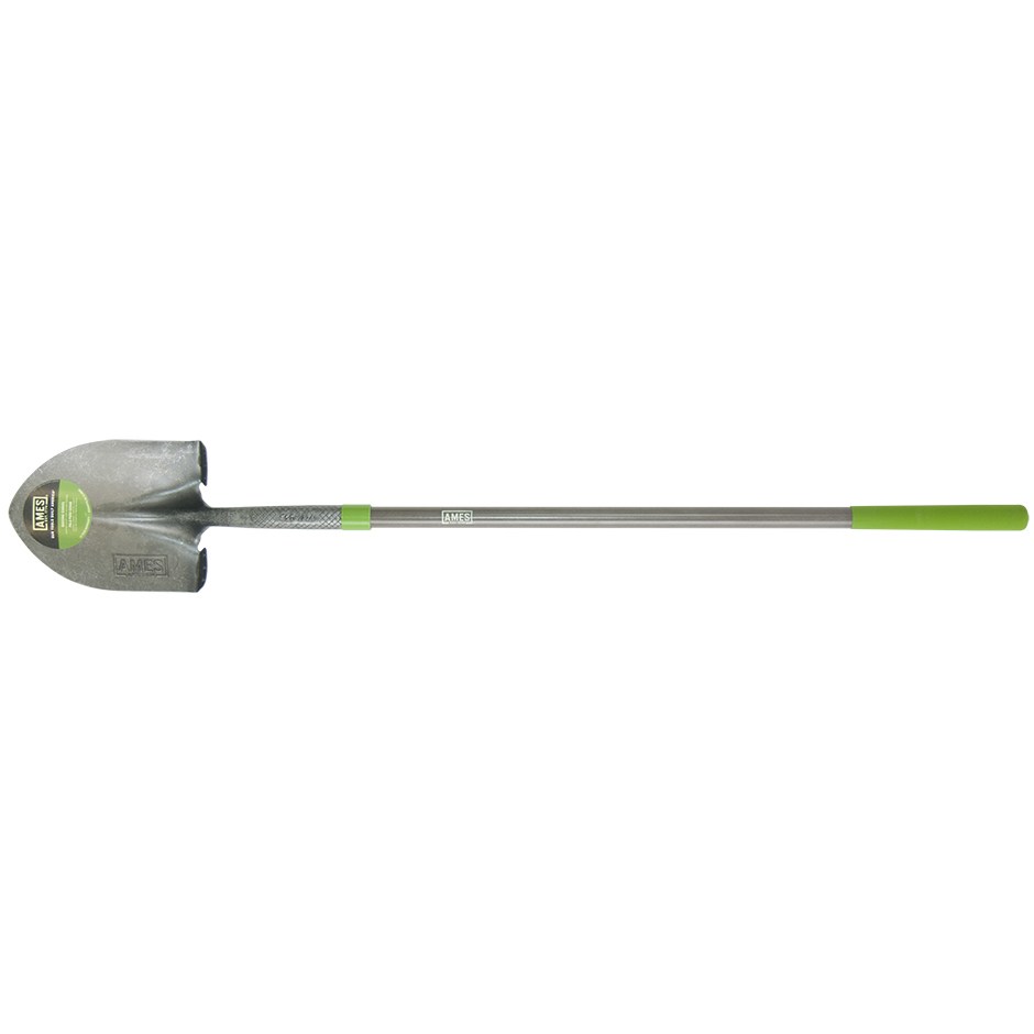 Ames Digging Shovel Long Handle Round Point Fiberglass Handle 15Yr — priced per each; minimum 6; multiples of 6
