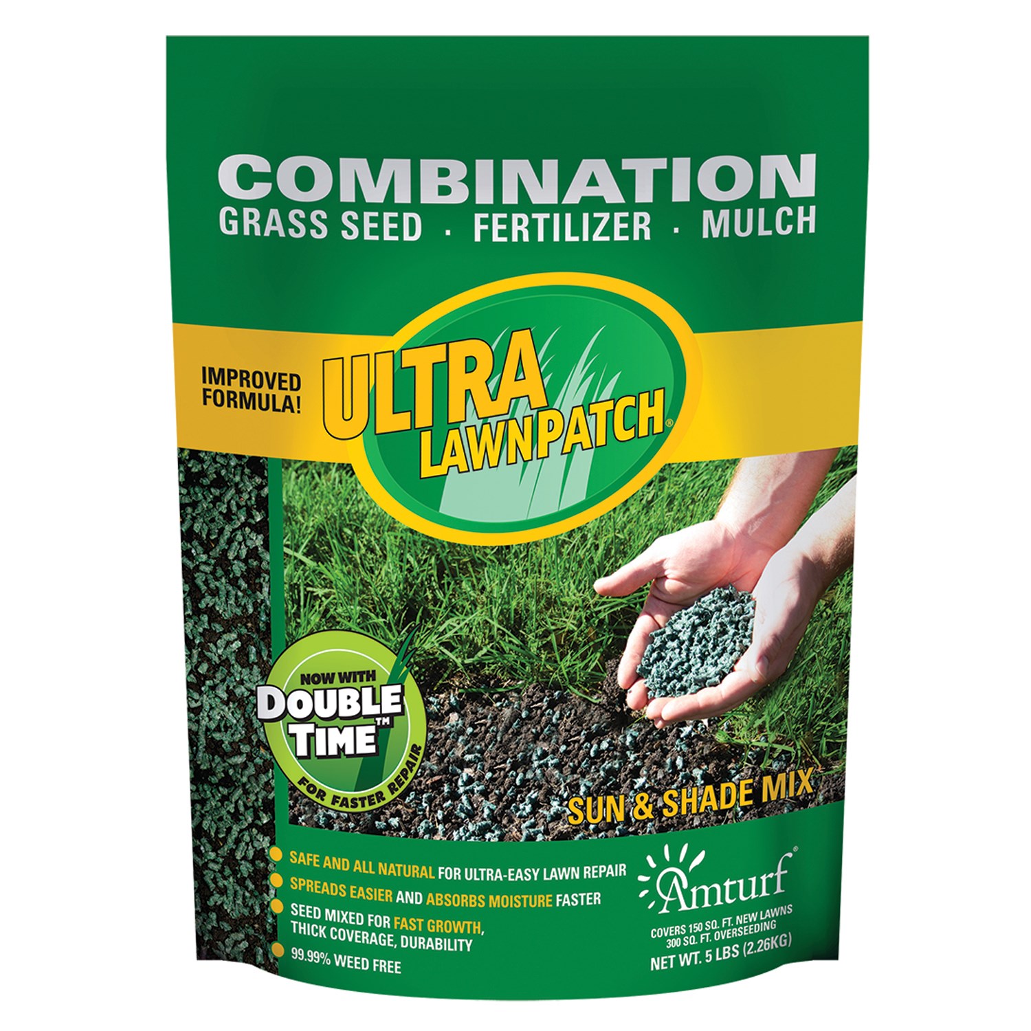 Amturf 5# Ultra Lawn Patch Fertilizer Mulch Sun/ Shade — priced per each; minimum 10; multiples of 10