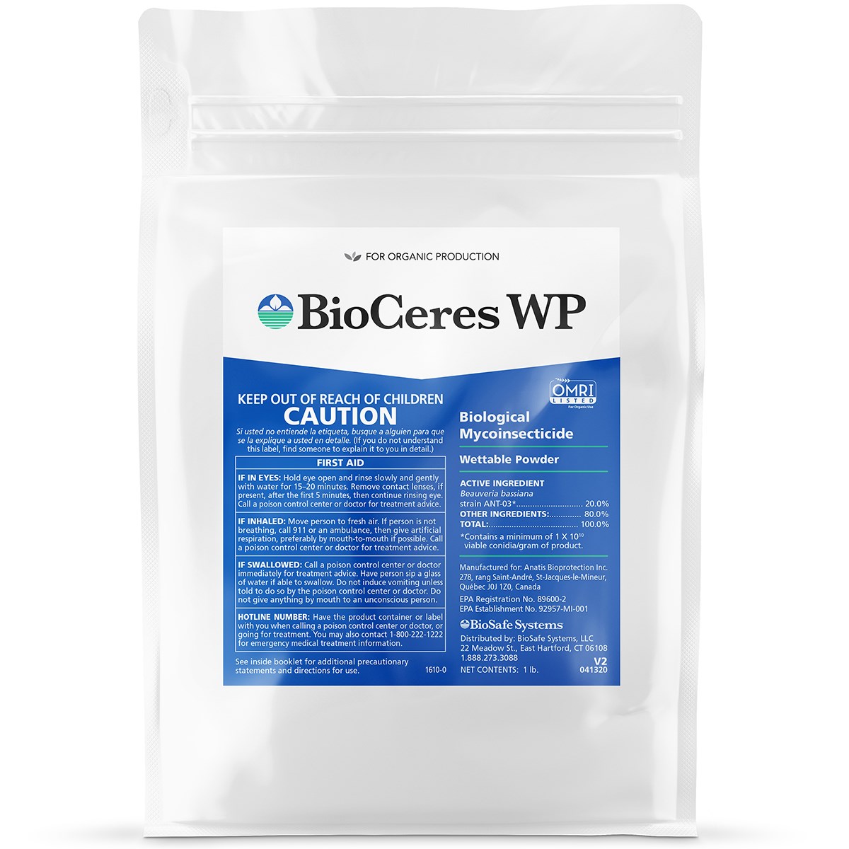 Lallemand BioCeres WP 1Lb OMRI ( Beauveria bassiana ) — Single Unit