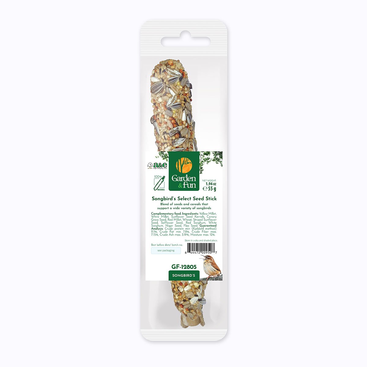 A&E Cage Garden & Fun Songbird Select Single Seed Stick Multi-Colored - Image 2