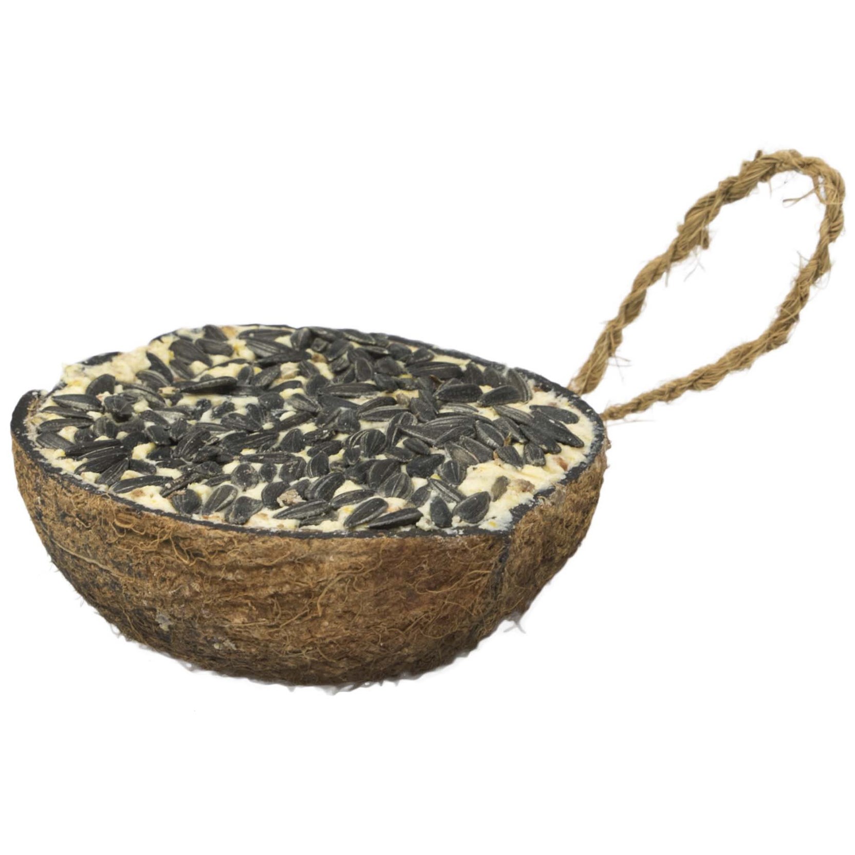 A&E Cage Garden & Fun Half Coconut with Suet & Black Oil Brown & White — priced per each; minimum 10; multiples of 10
